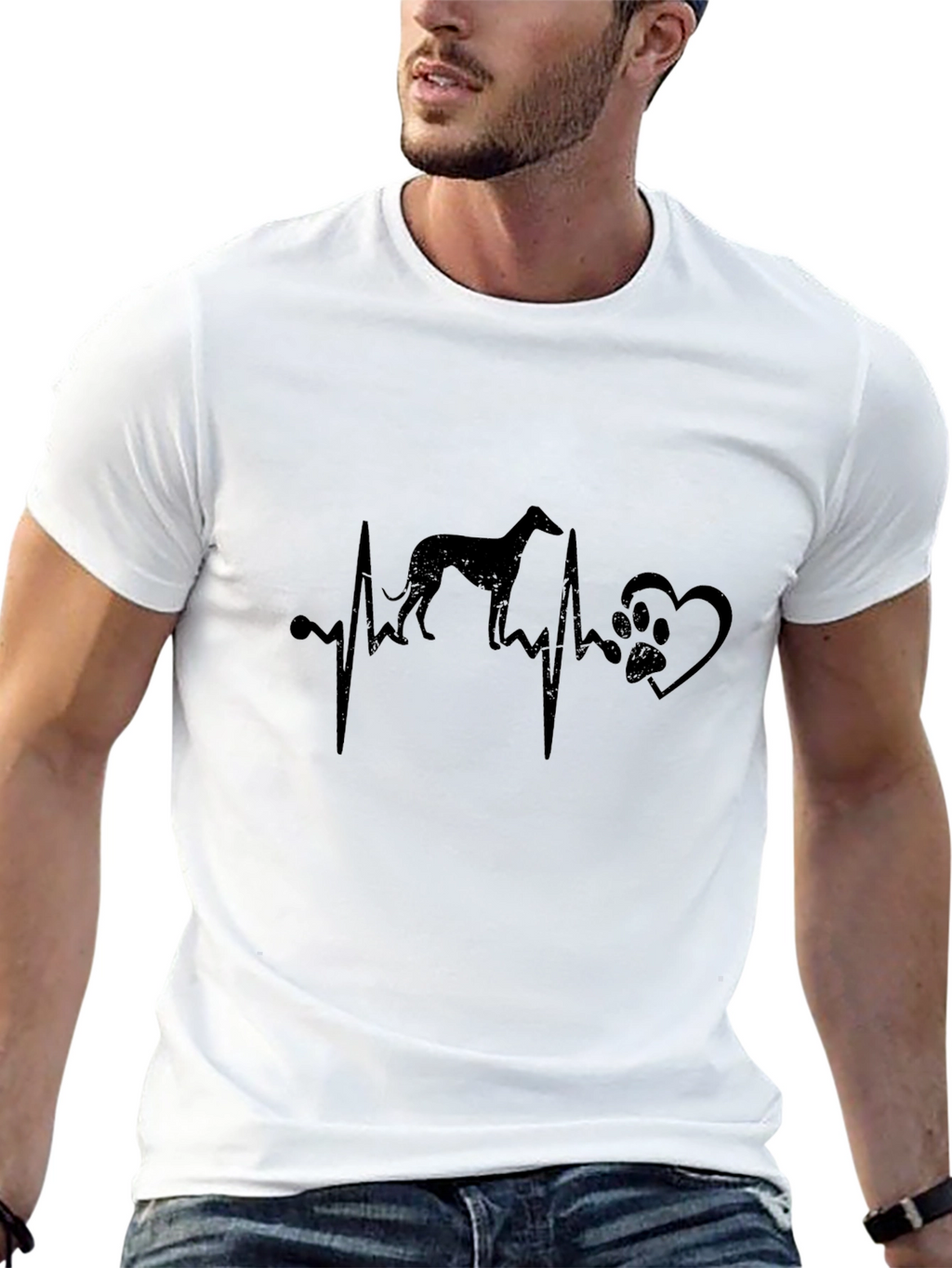 Dog Breed Heartbeat T-Shirt - Black