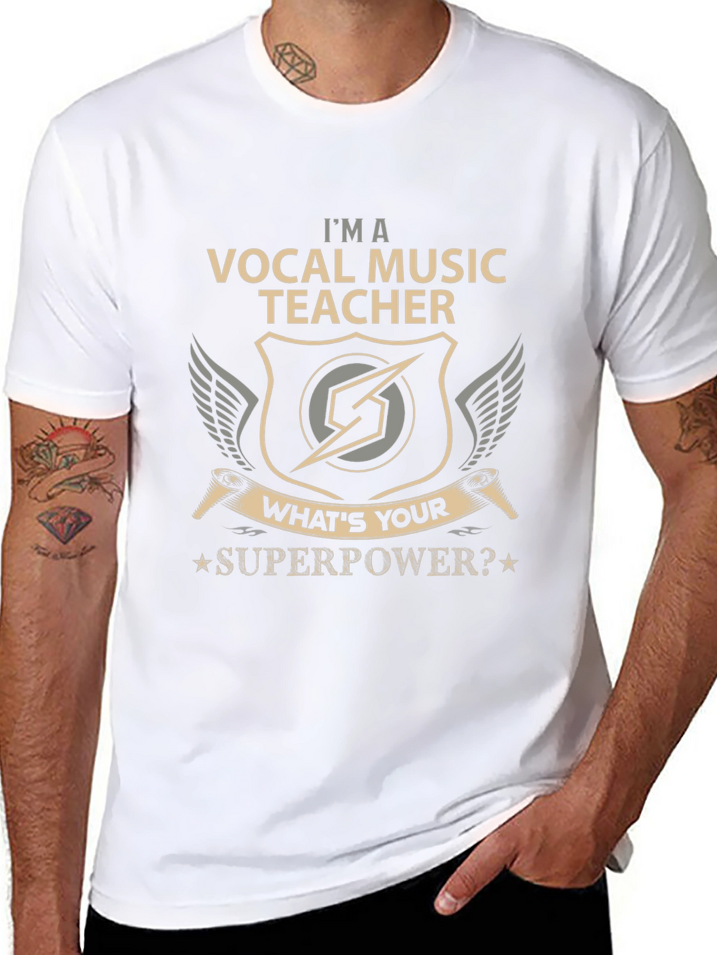 Vocal Music Teacher T-Shirt - Superpower Design