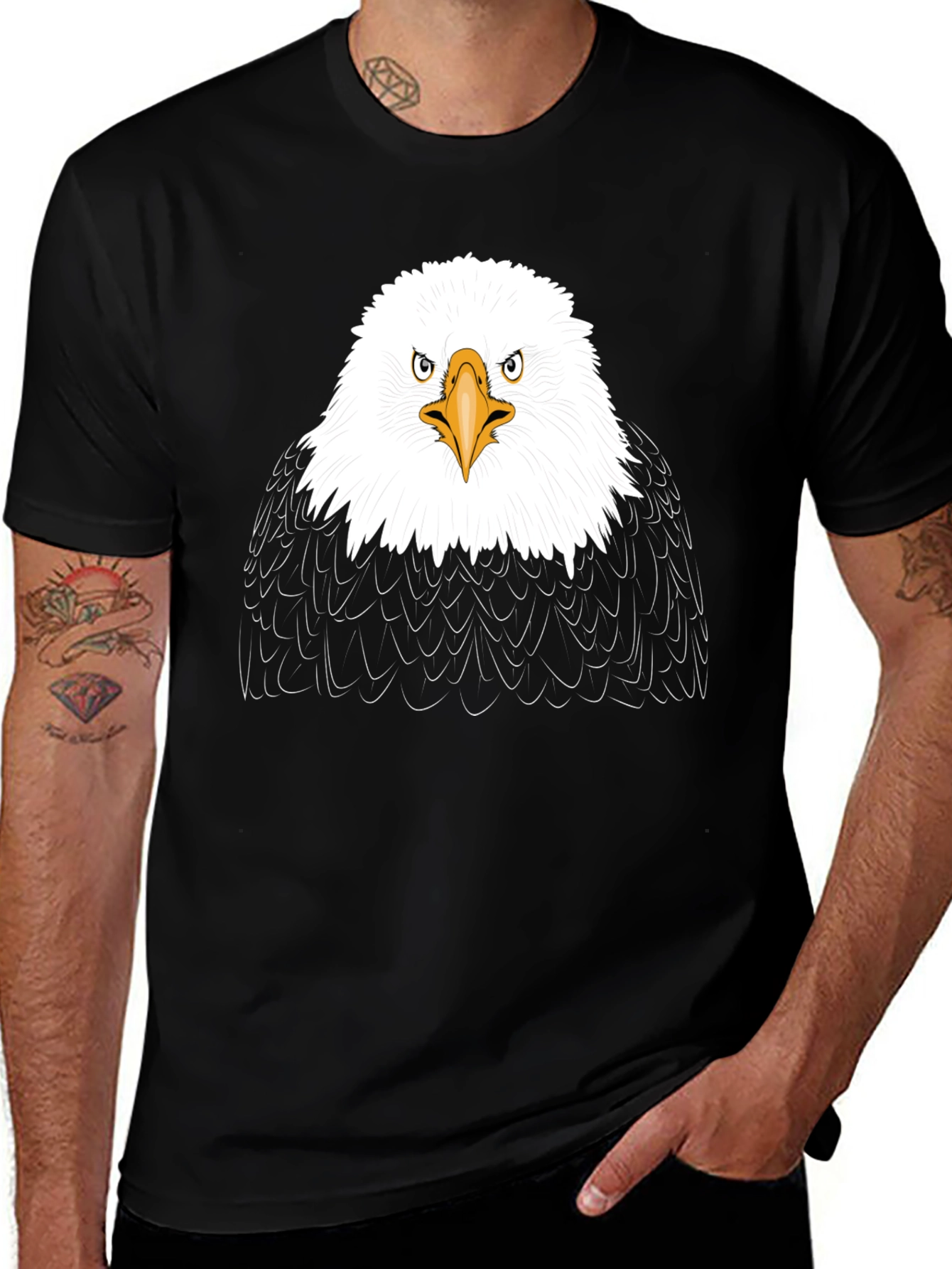 Bald Eagle Graphic Print Tee - Patriotic Style