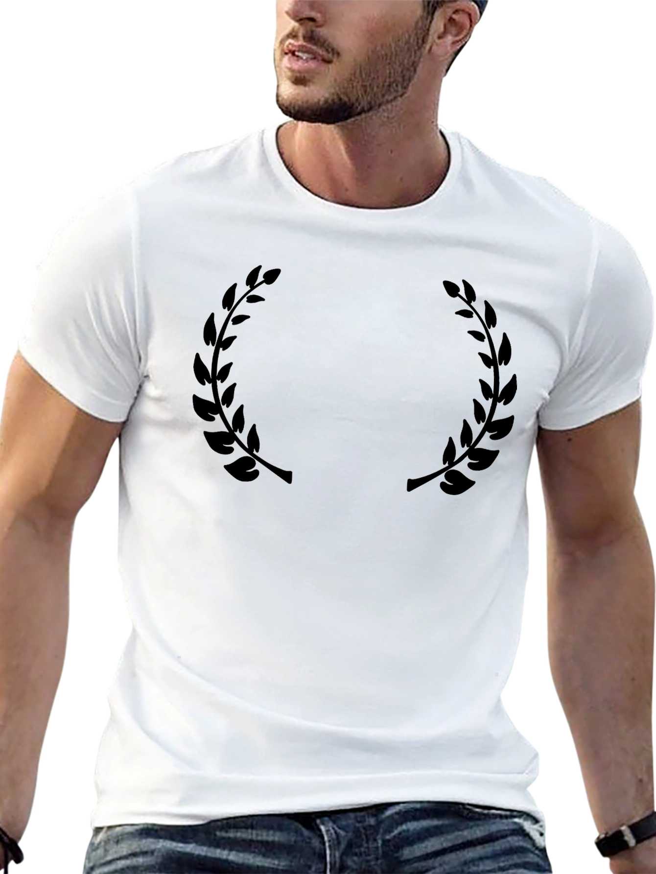 Black Laurel Wreath Graphic T-Shirt