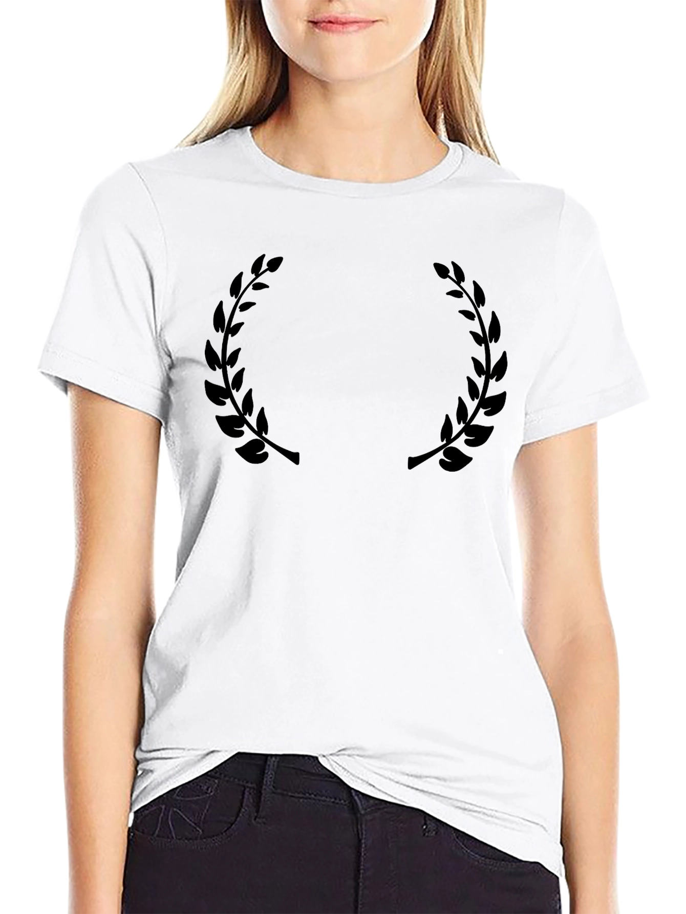 Black Laurel Wreath Graphic T-Shirt