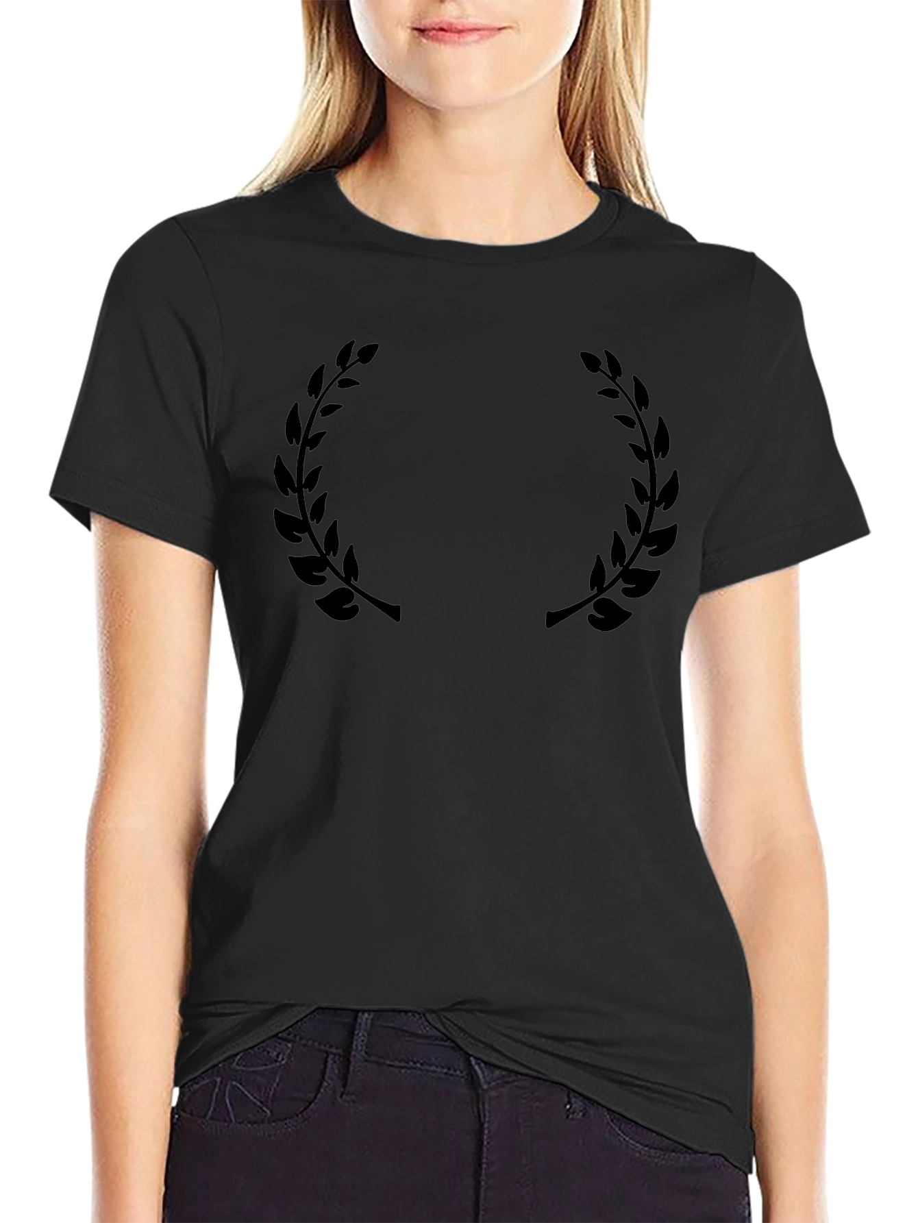 Black Laurel Wreath Graphic T-Shirt