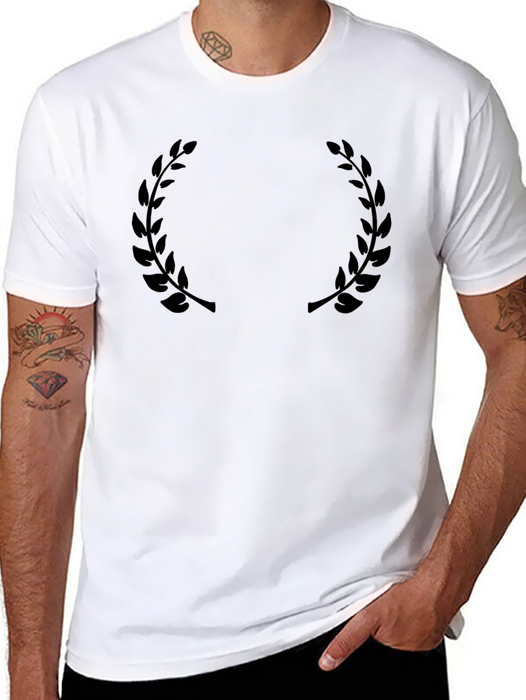 Black Laurel Wreath Graphic T-Shirt