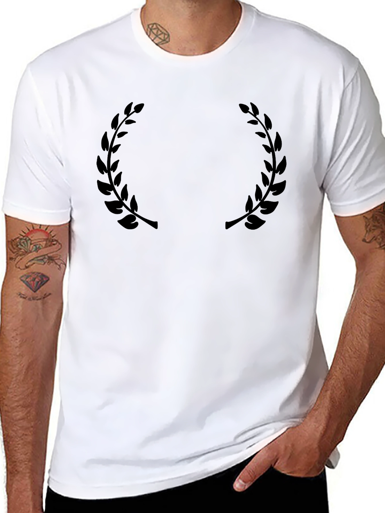 Black Laurel Wreath Graphic T-Shirt