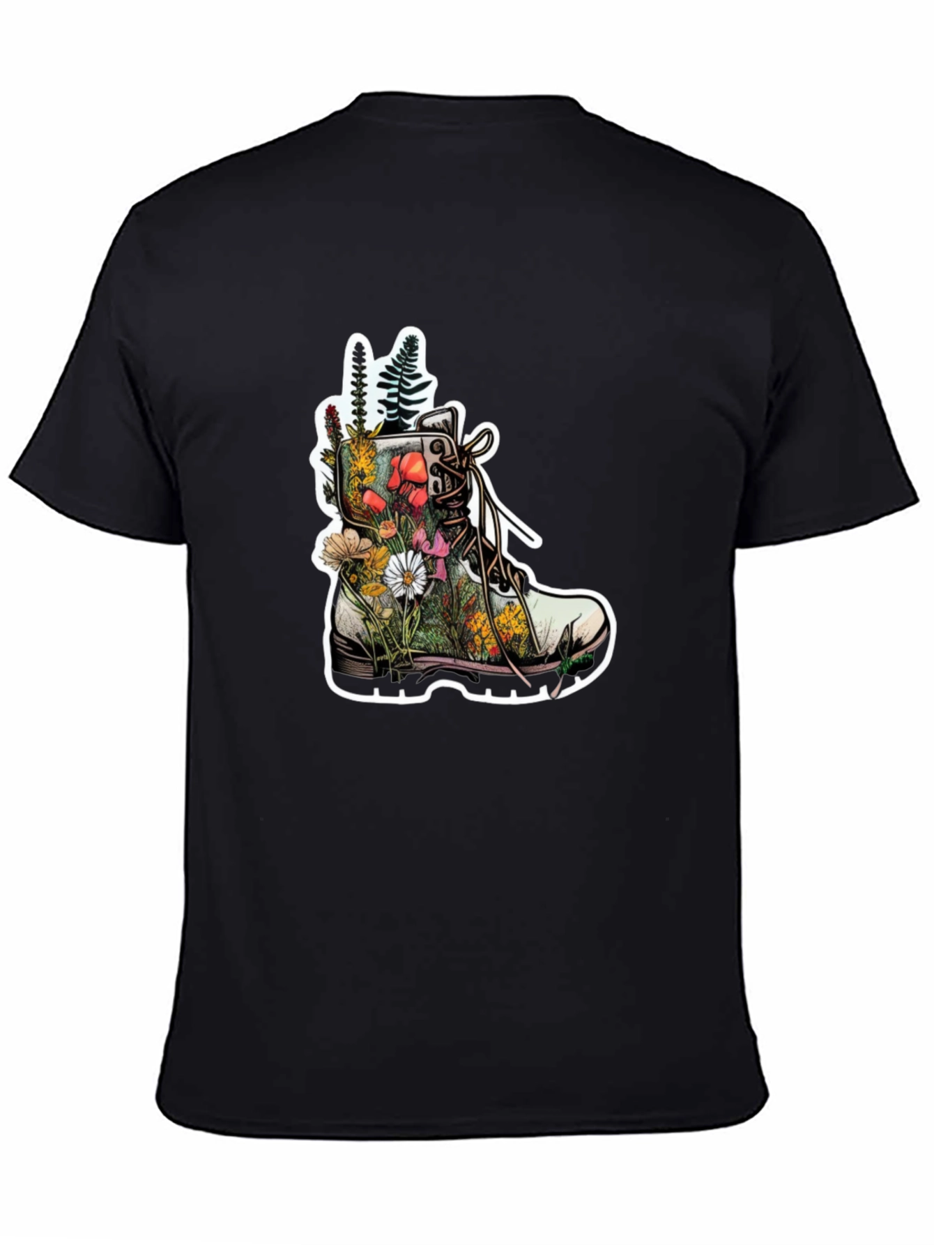 Floral Boot T-Shirt - Nature Inspired Graphic Tee
