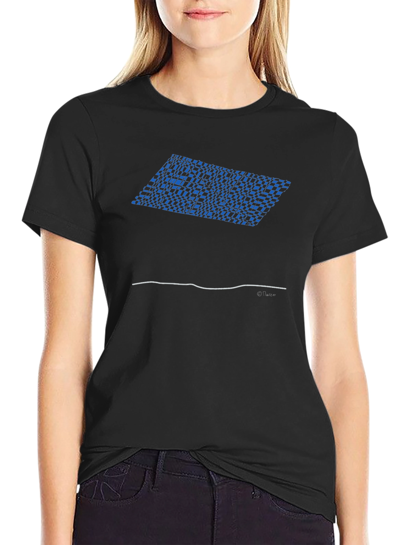 Abstract Geometric Graphic Black T-Shirt