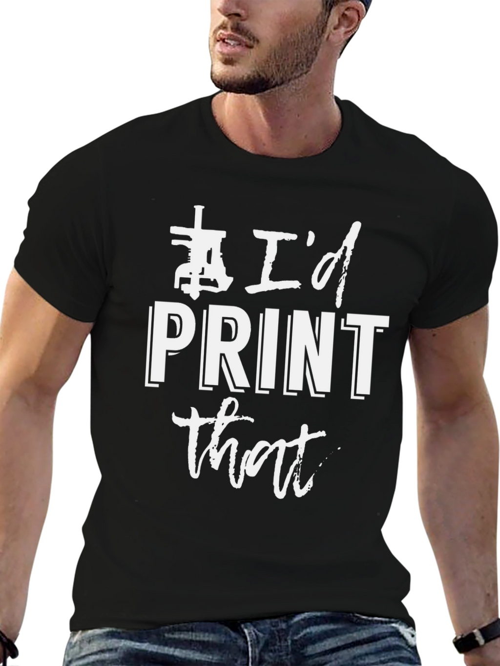 Id Print That - Black Graphic Tee