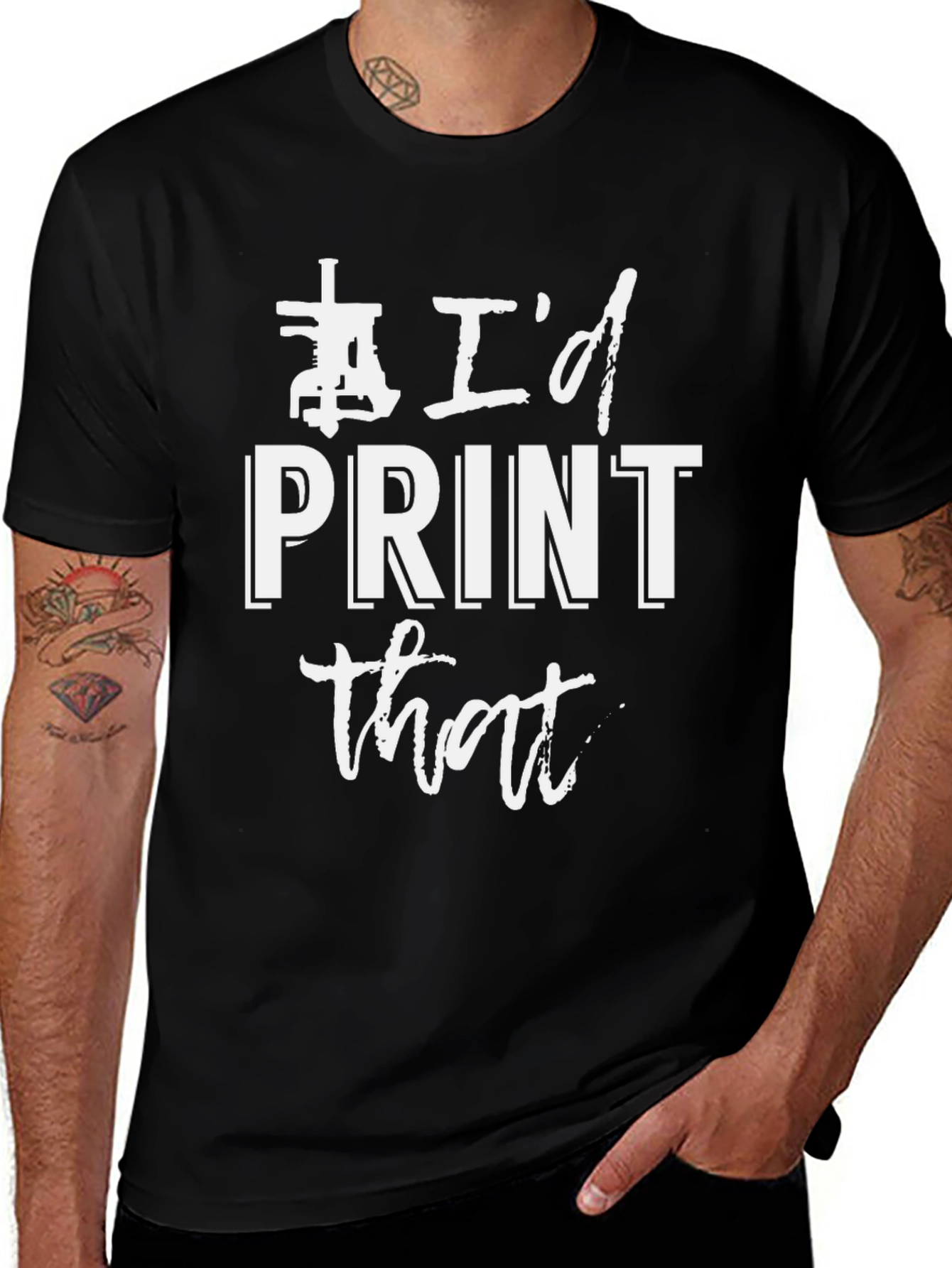 Id Print That - Black Graphic Tee