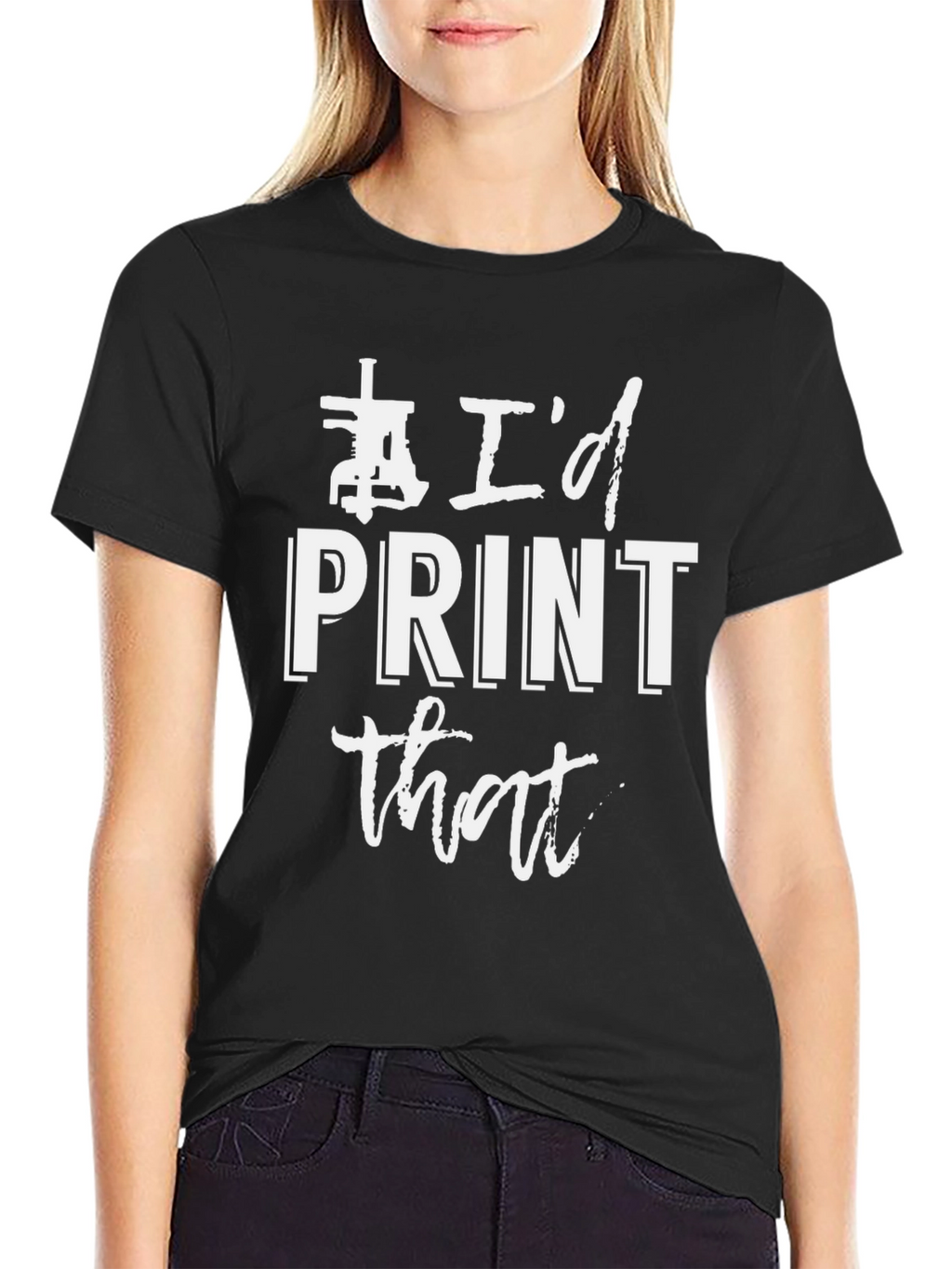 Id Print That - Black Graphic Tee