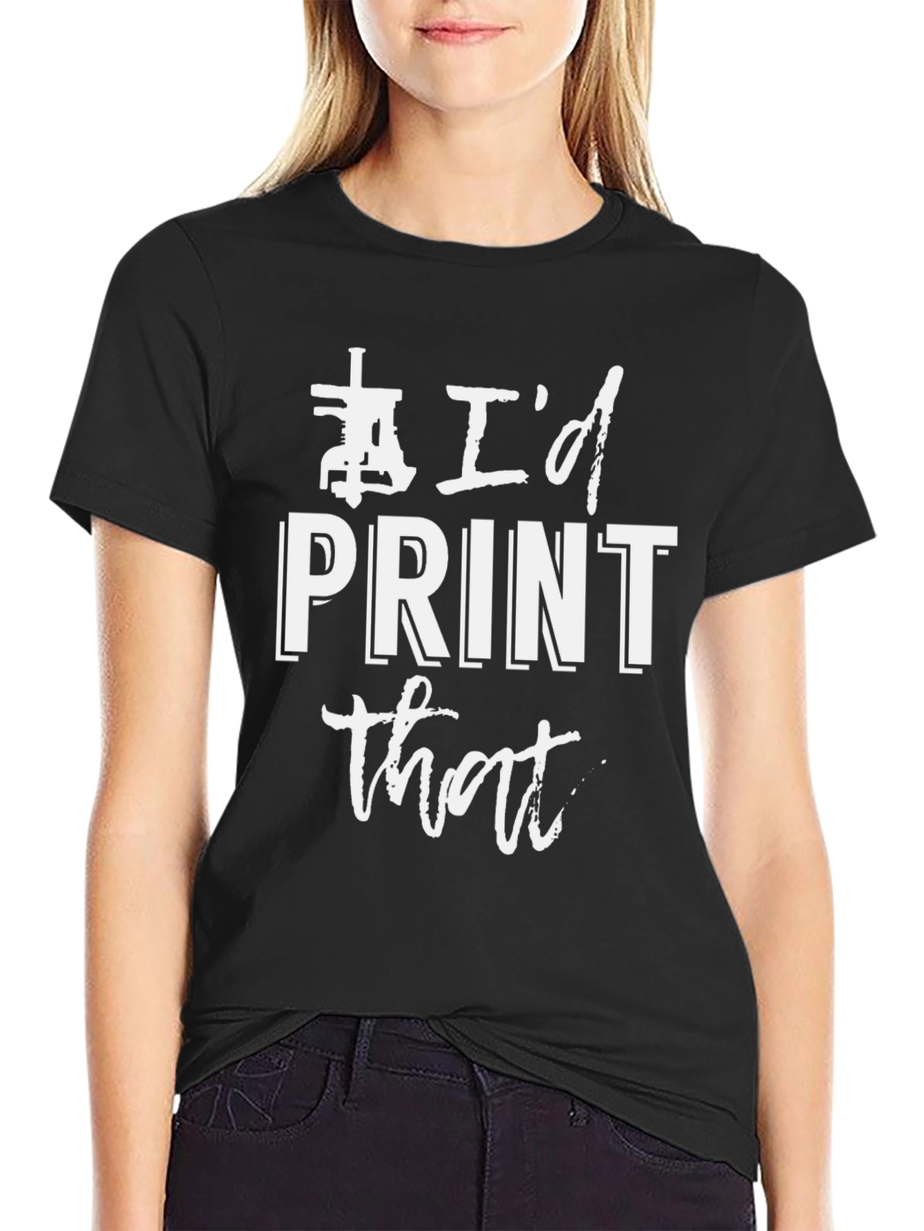 Id Print That - Black Graphic Tee