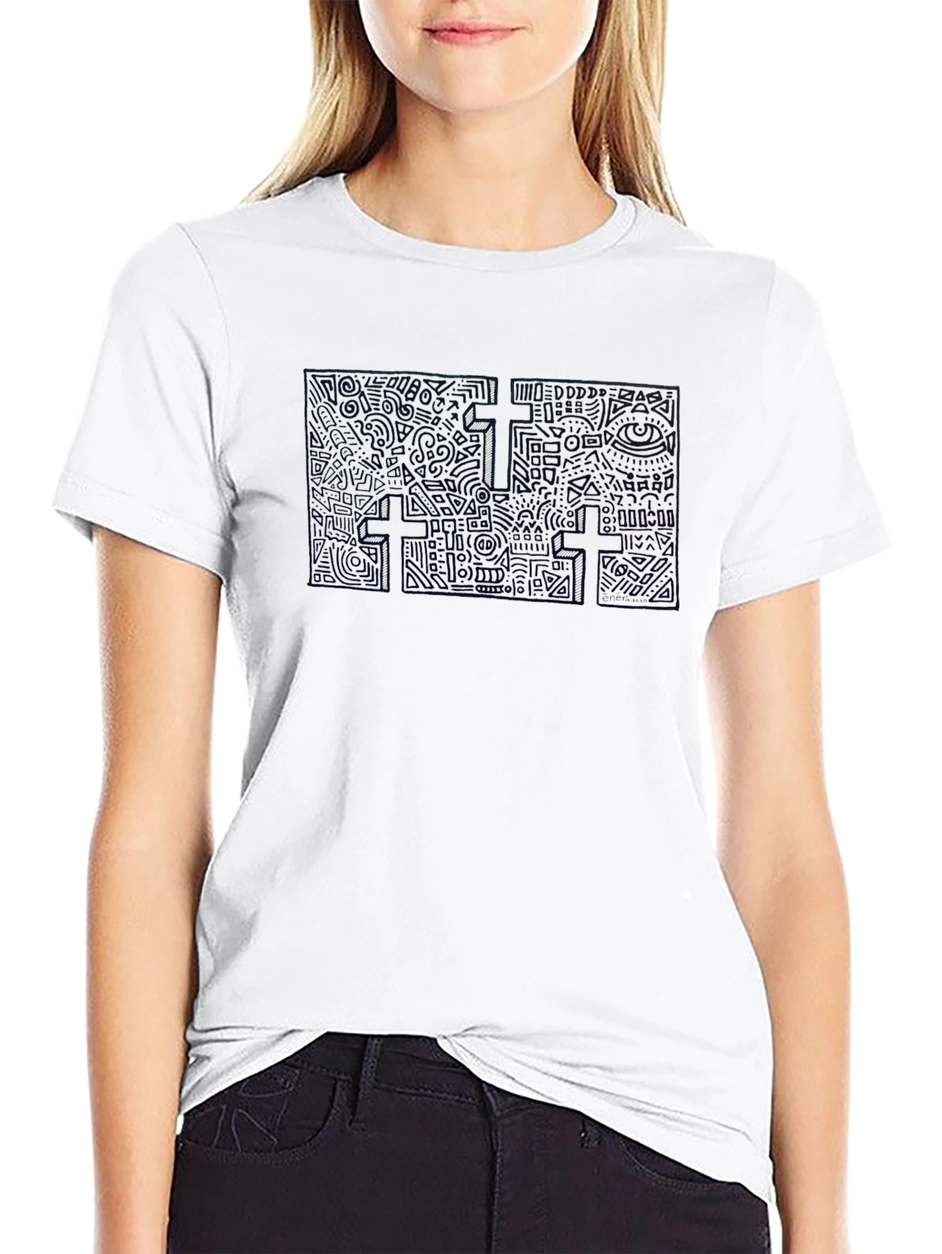 Unique Graphic Print Black T-Shirt