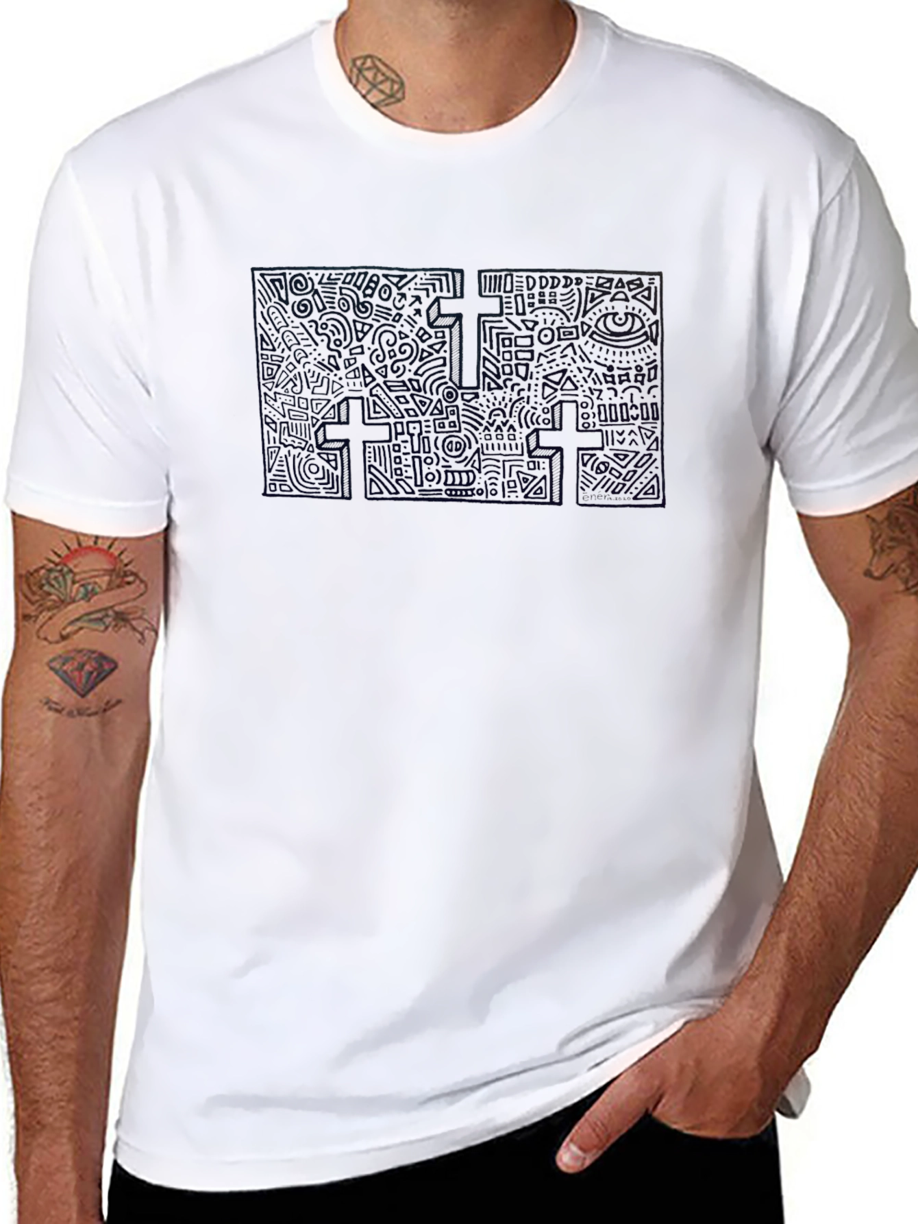 Unique Graphic Print Black T-Shirt