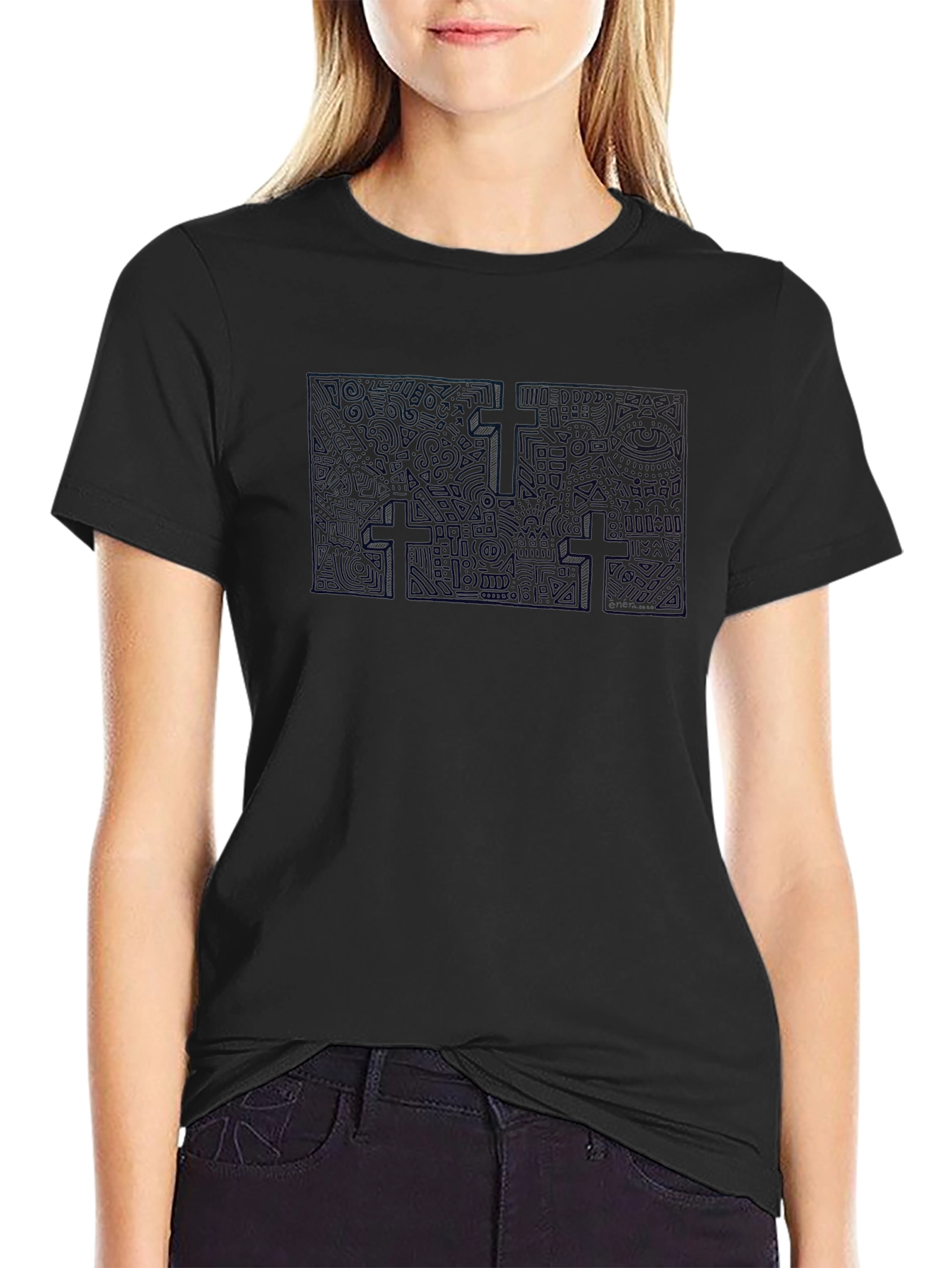 Unique Graphic Print Black T-Shirt