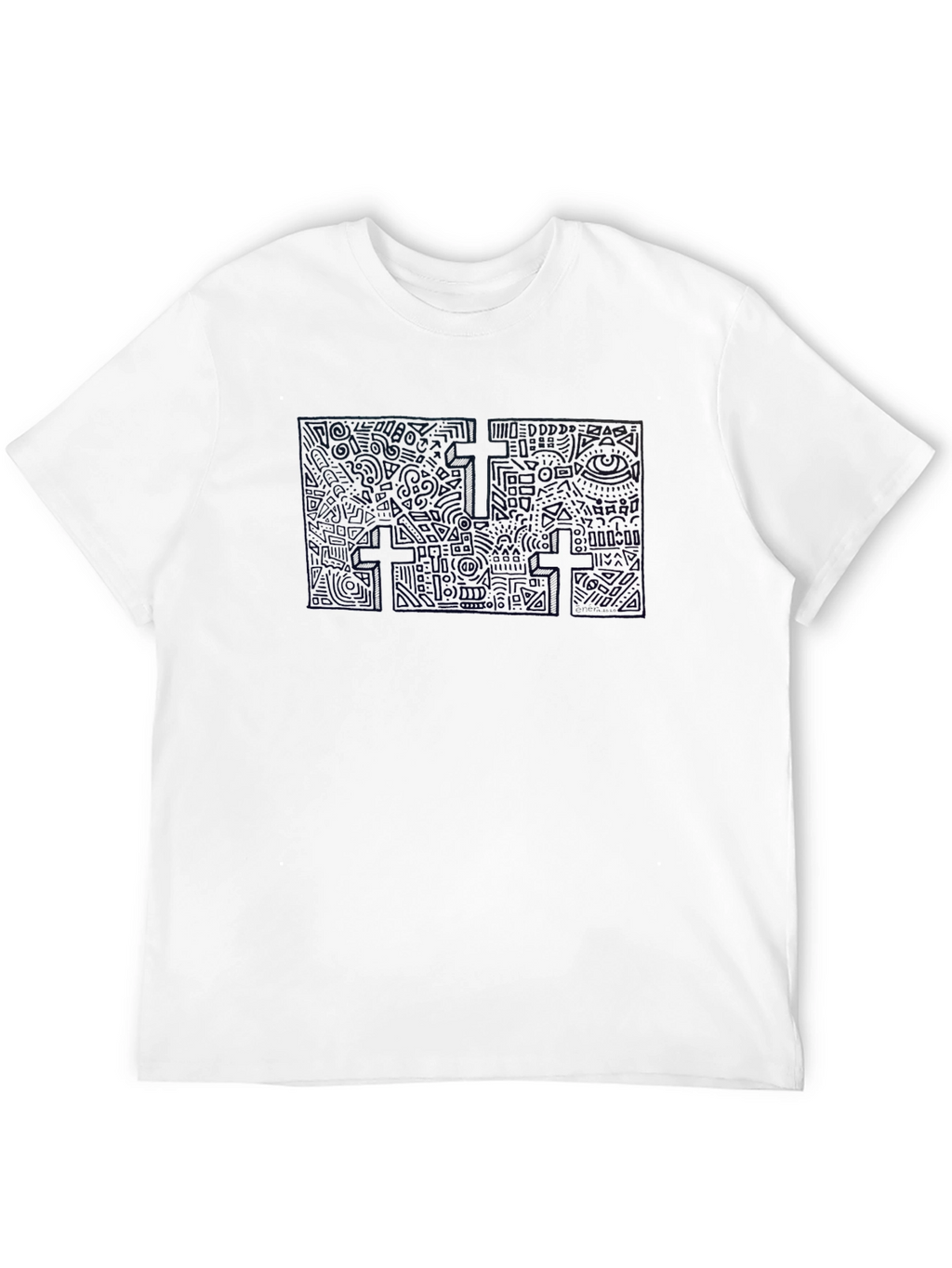 Unique Graphic Print Black T-Shirt