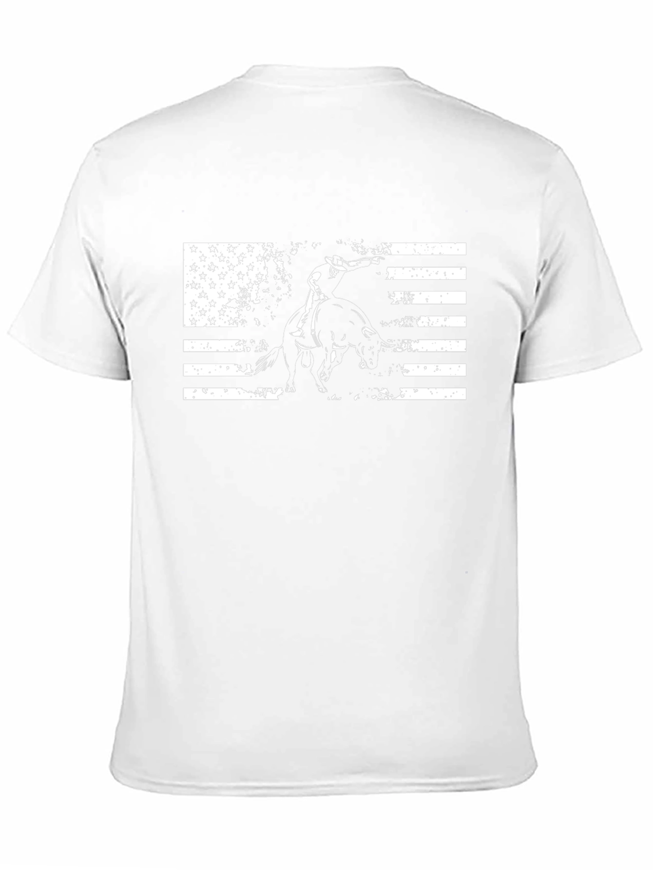 American Rodeo T-Shirt: USA Flag Bull Rider Tee
