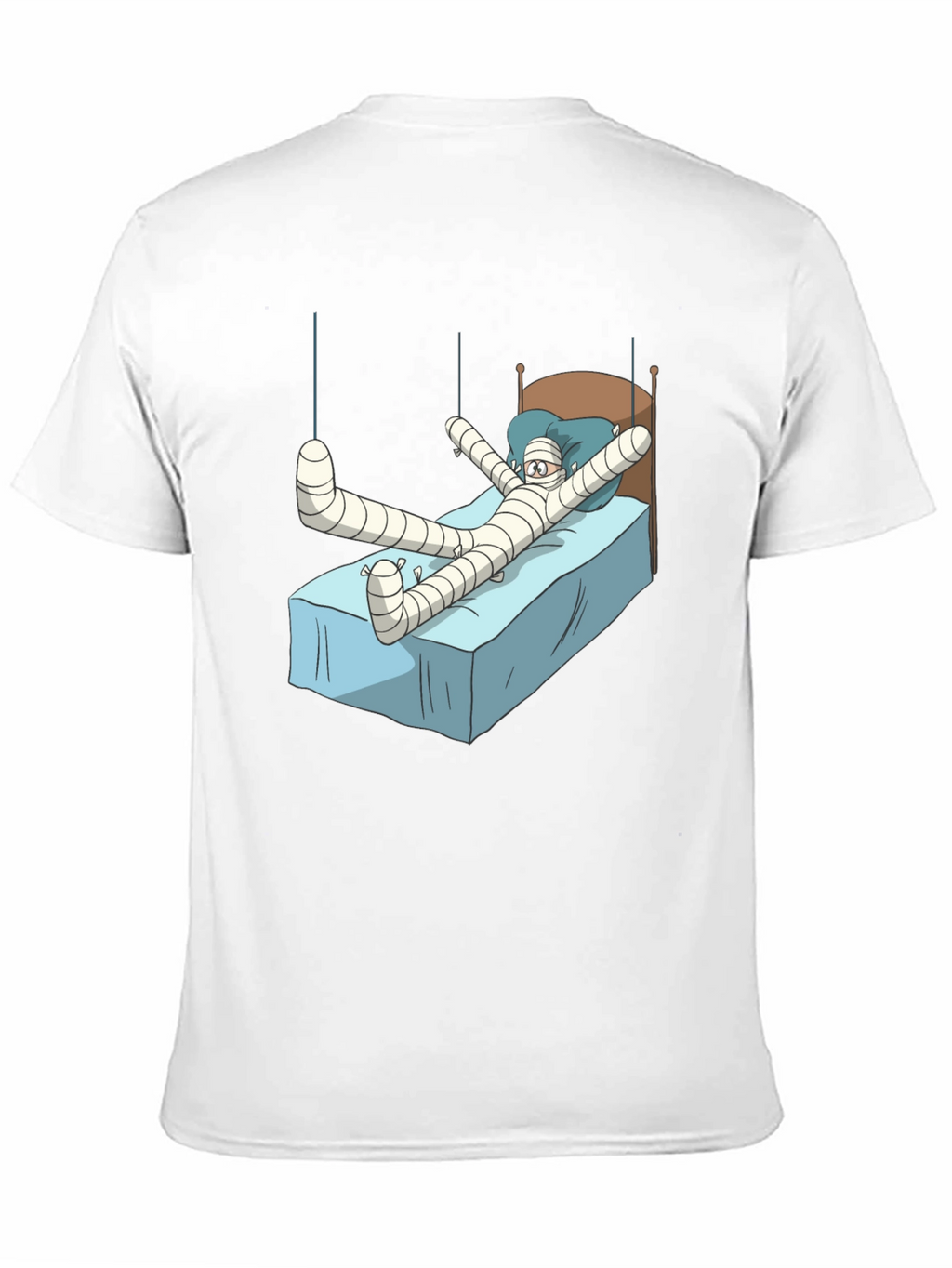 Funny Mummy Bed Cartoon Graphic T-Shirt