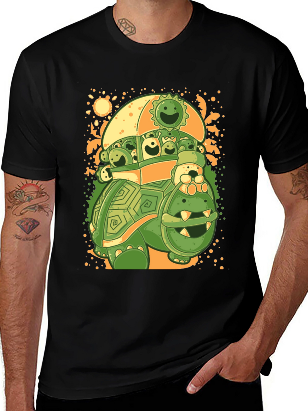 Turtle with Friends Graphic T-Shirt