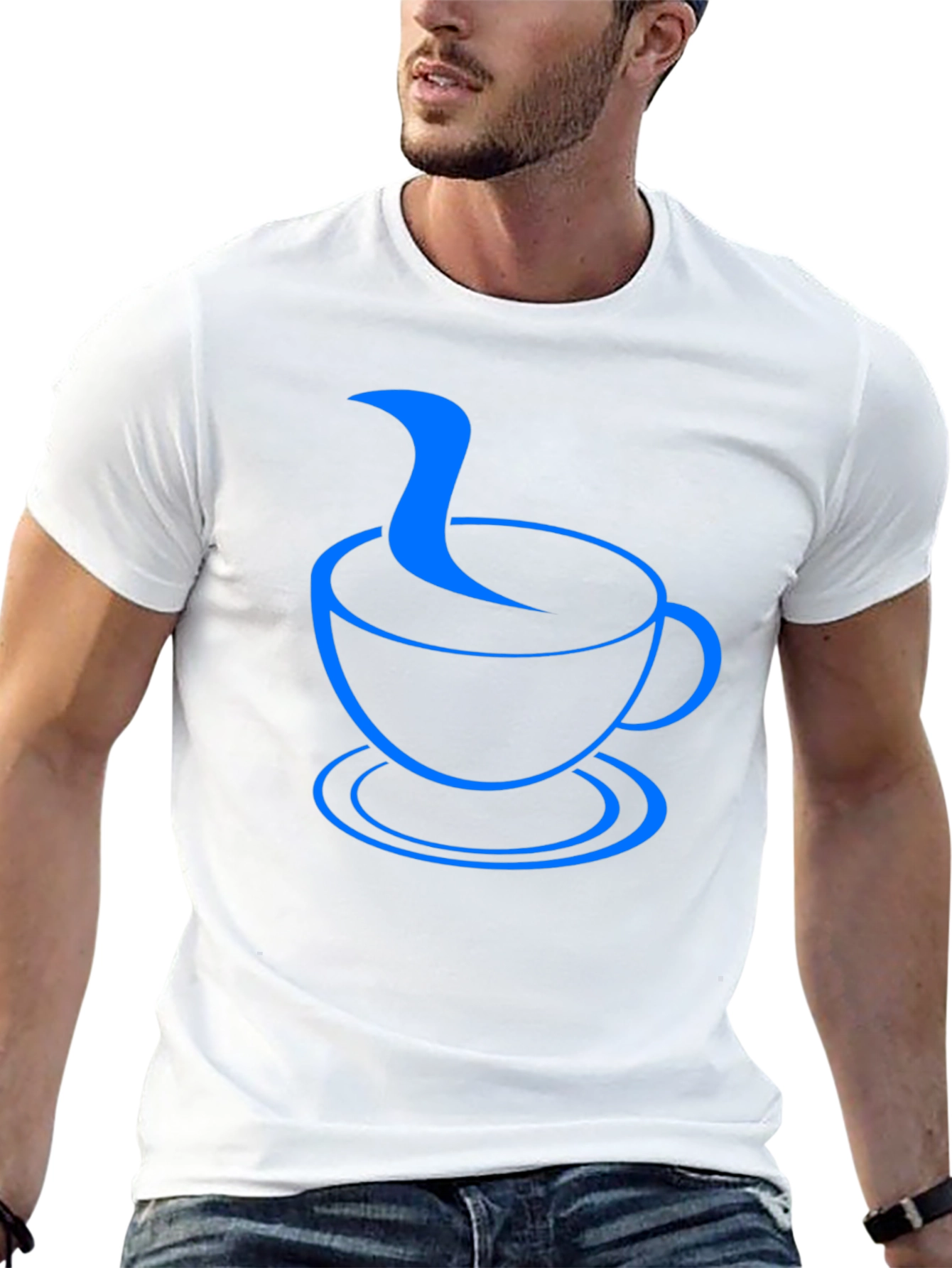 Coffee Cup Graphic Tee - Black Casual T-Shirt