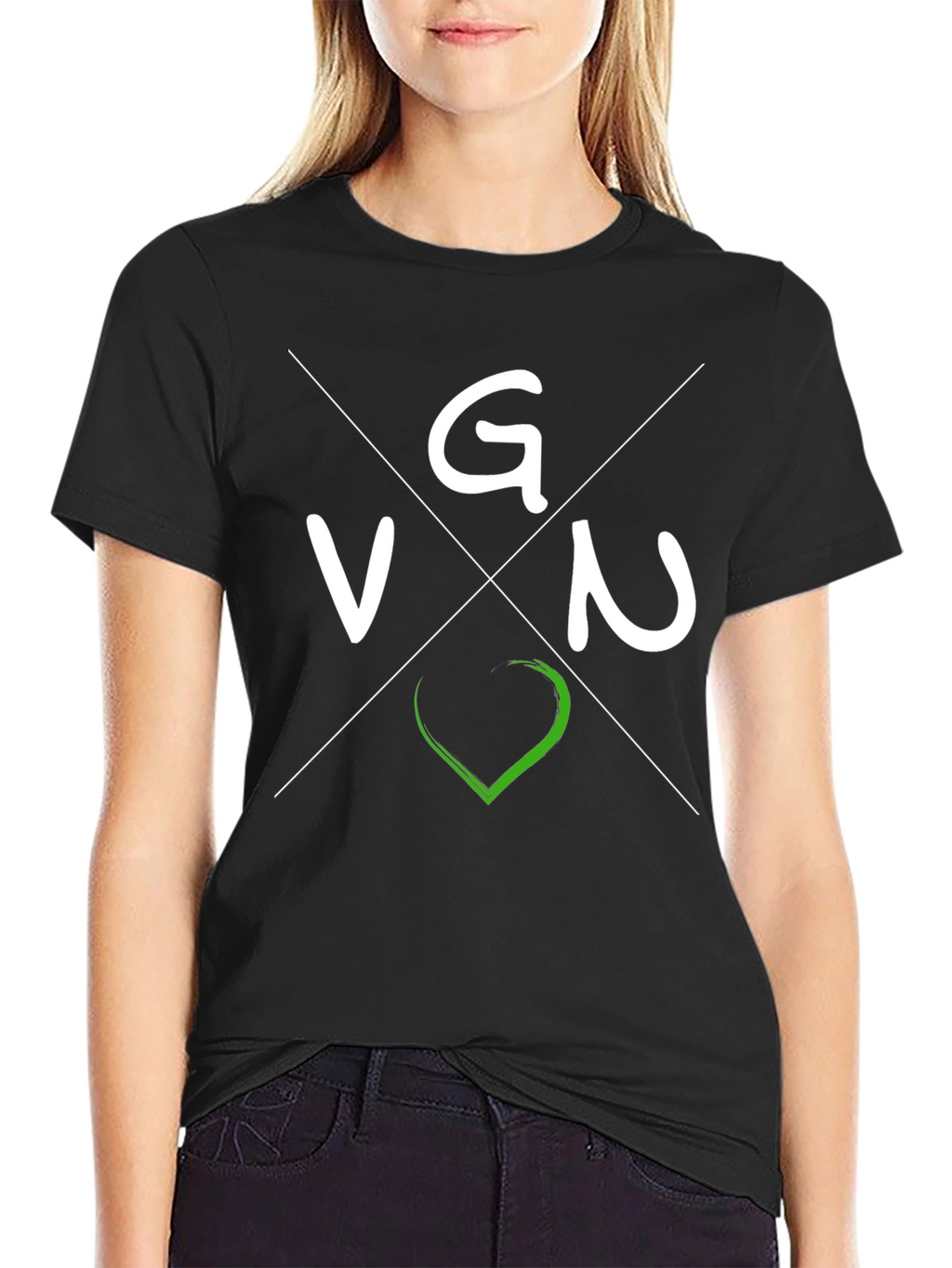 Vegan VGN T-Shirt - Black Crew Neck