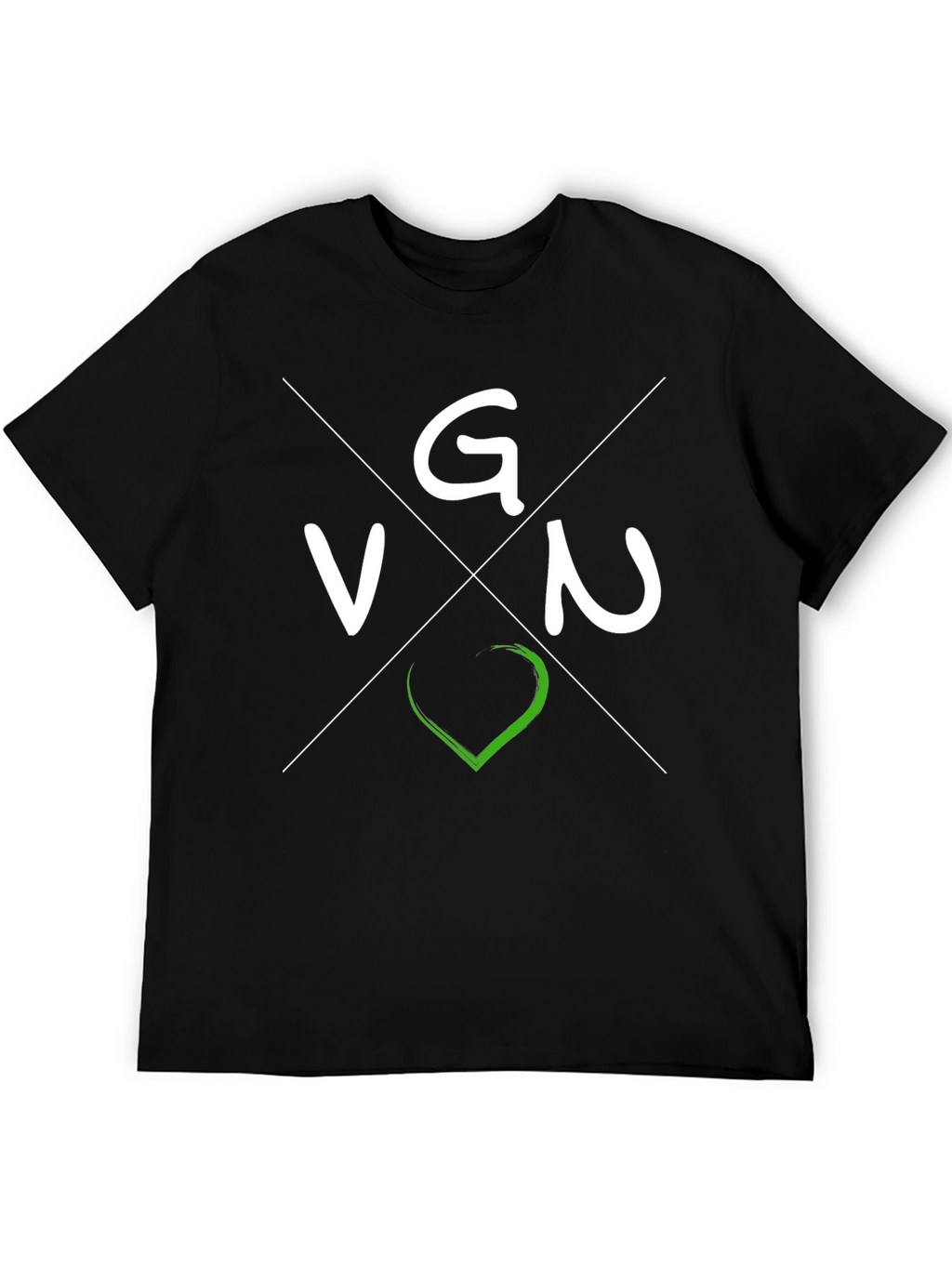 Vegan VGN T-Shirt - Black Crew Neck