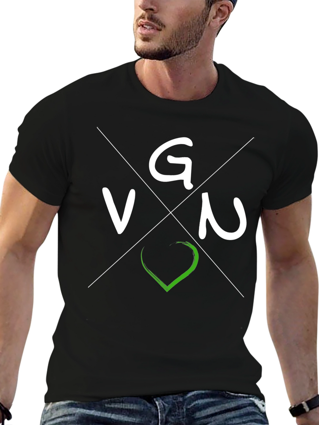 Vegan VGN T-Shirt - Black Crew Neck