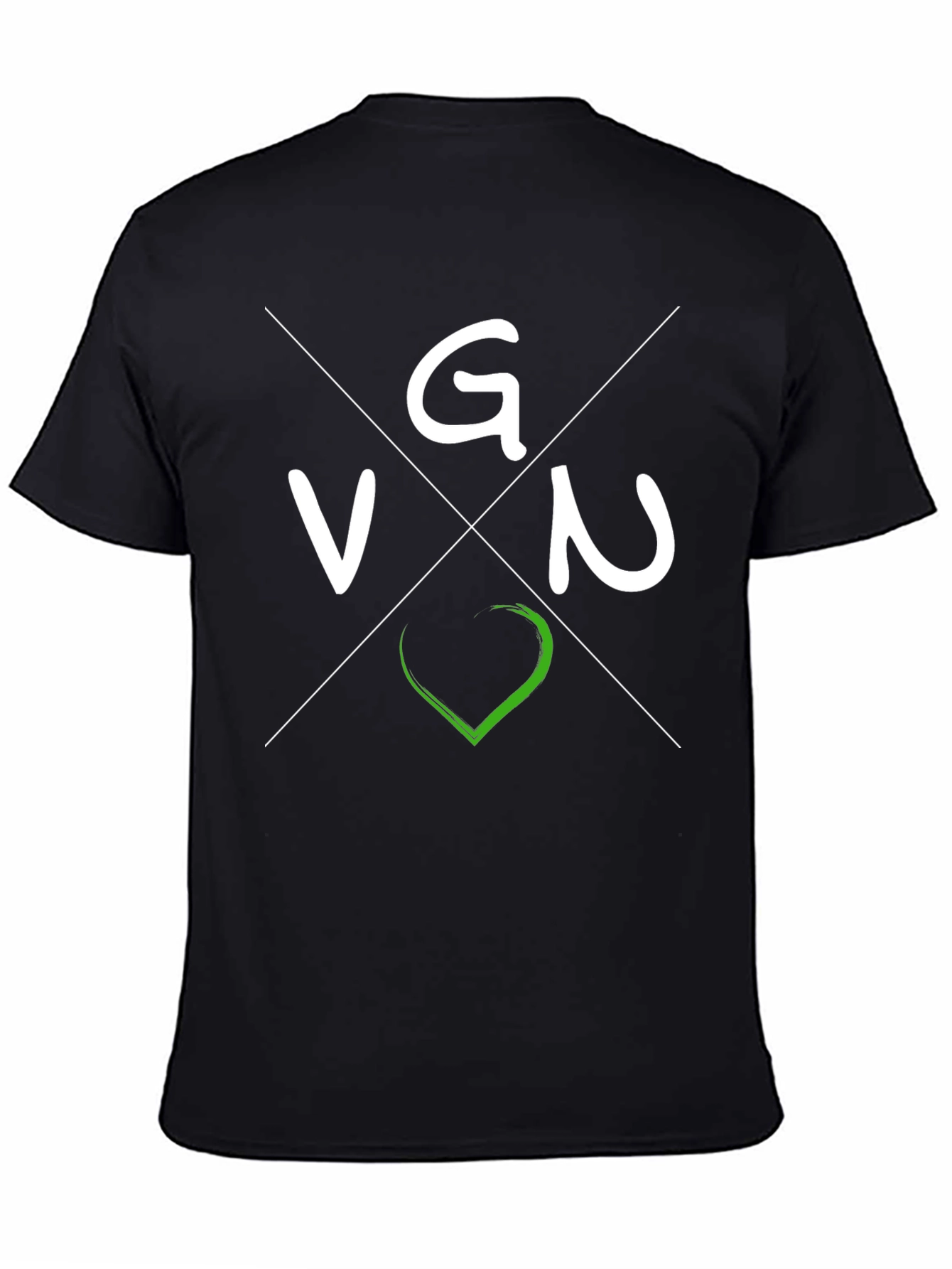 Vegan VGN T-Shirt - Black Crew Neck