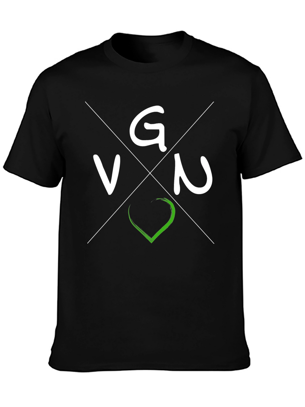 Vegan VGN T-Shirt - Black Crew Neck