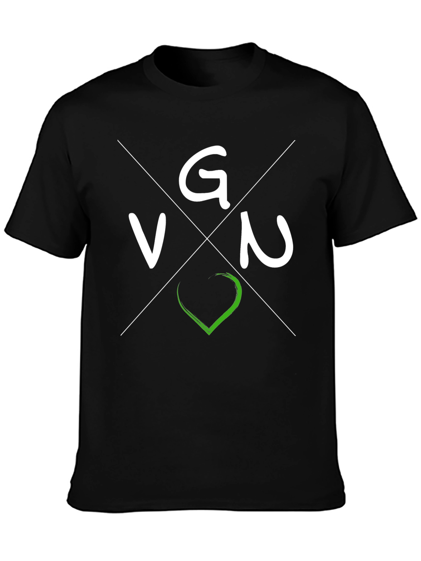 Vegan VGN T-Shirt - Black Crew Neck