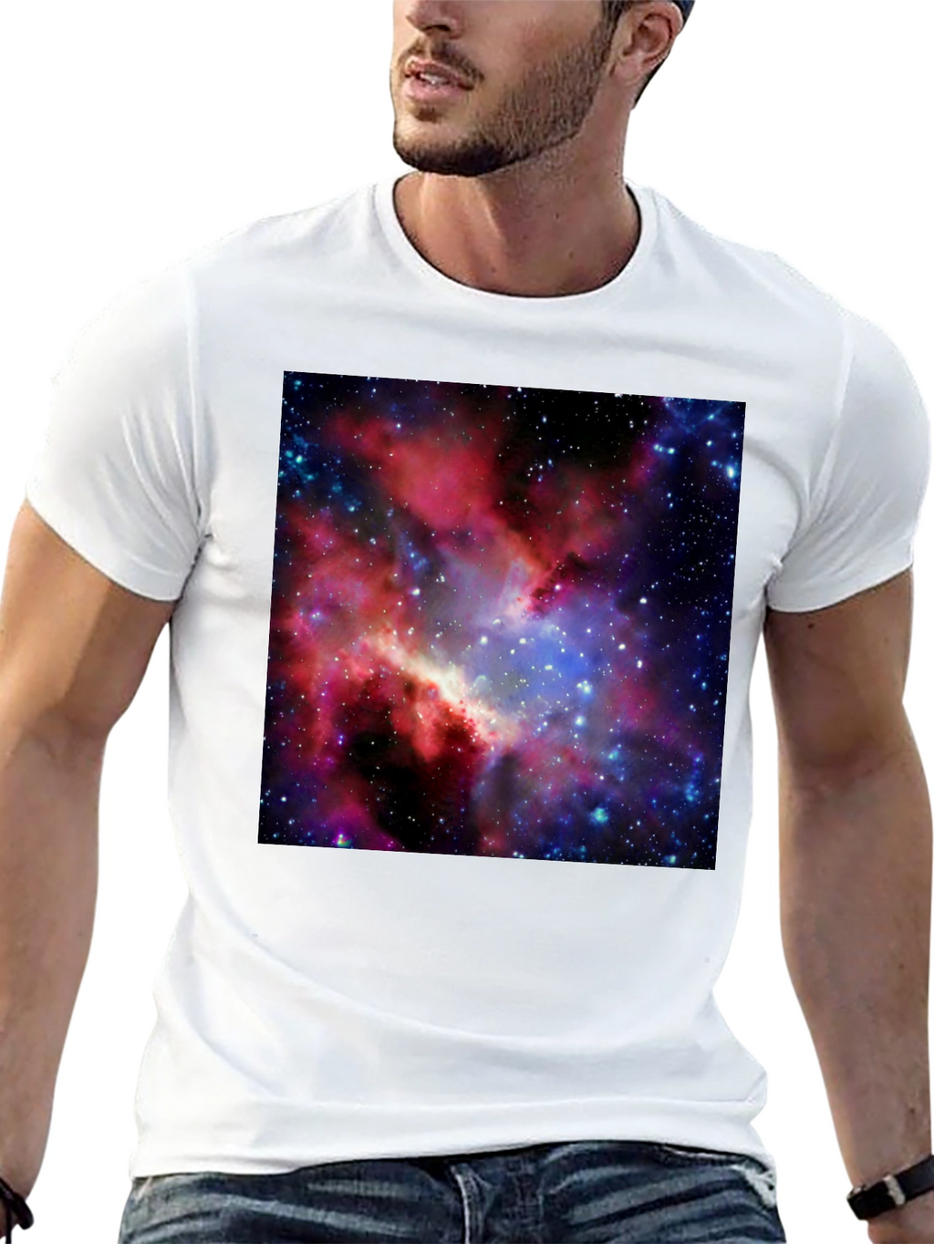 Galaxy Print Black T-Shirt