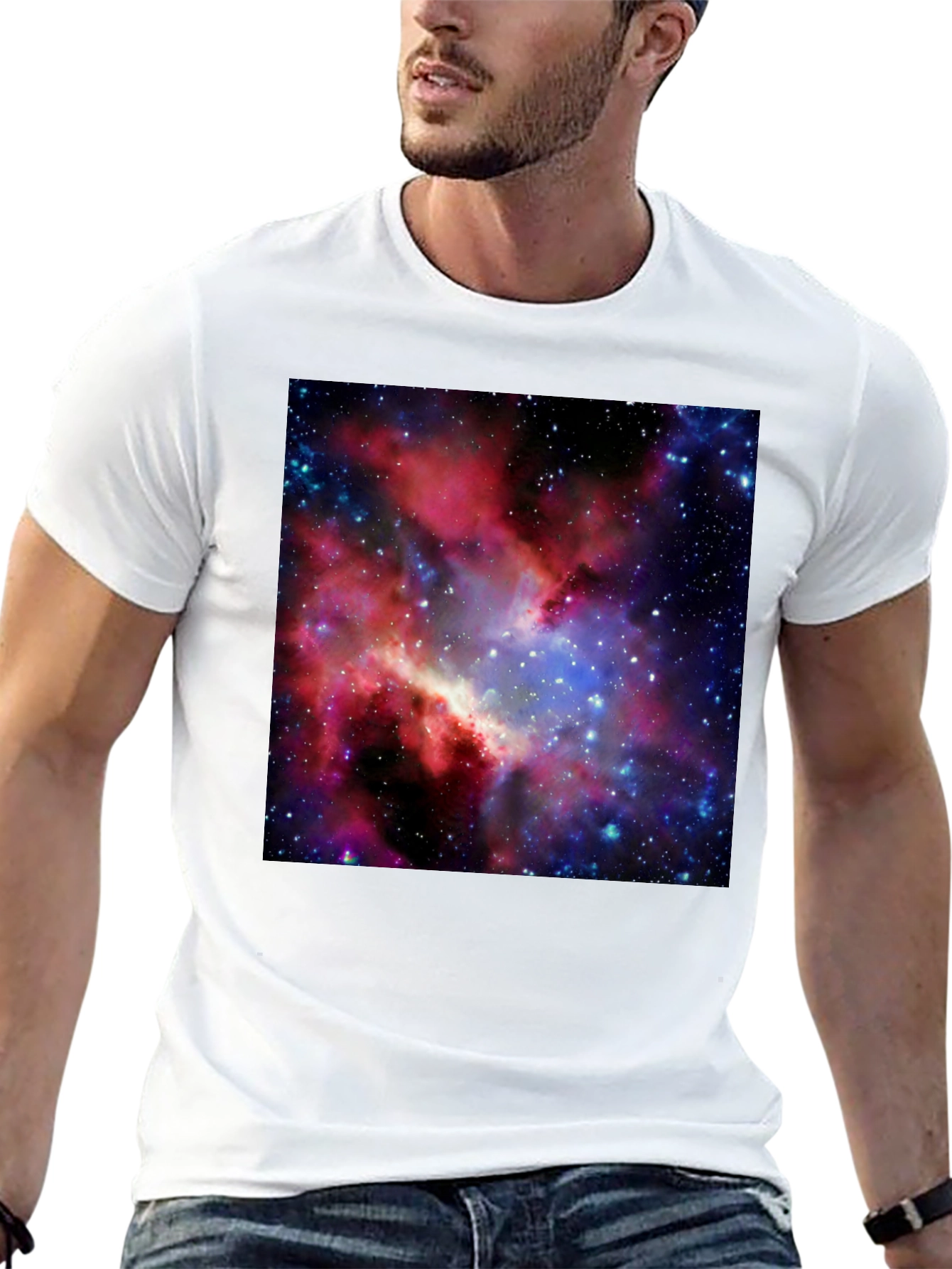 Galaxy Print Black T-Shirt