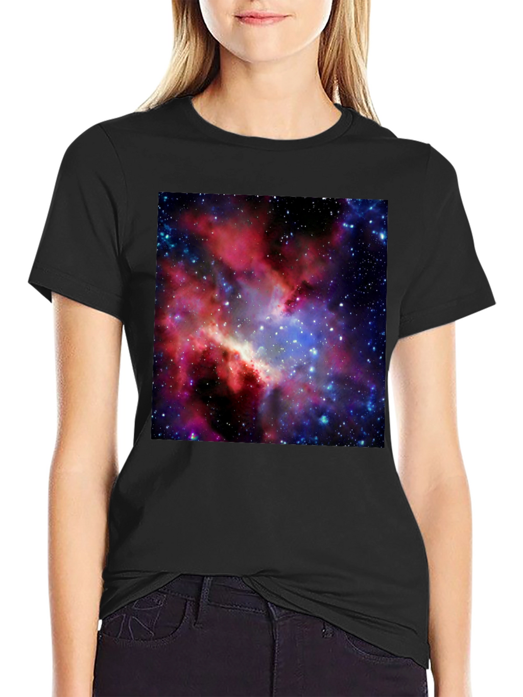 Galaxy Print Black T-Shirt