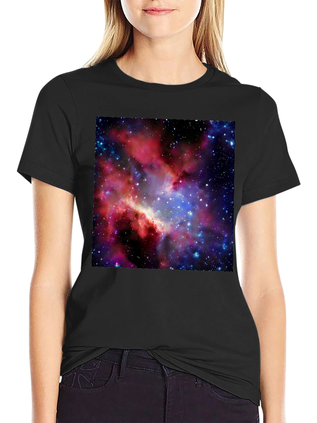 Galaxy Print Black T-Shirt