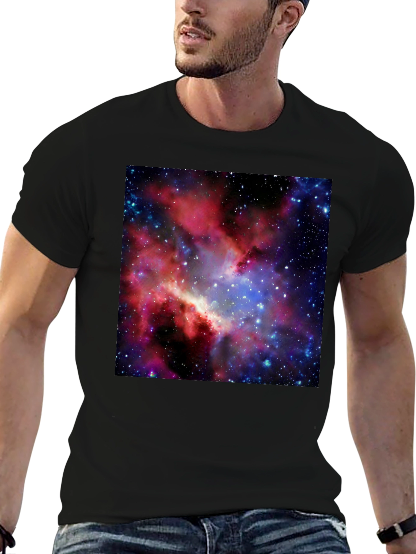 Galaxy Print Black T-Shirt