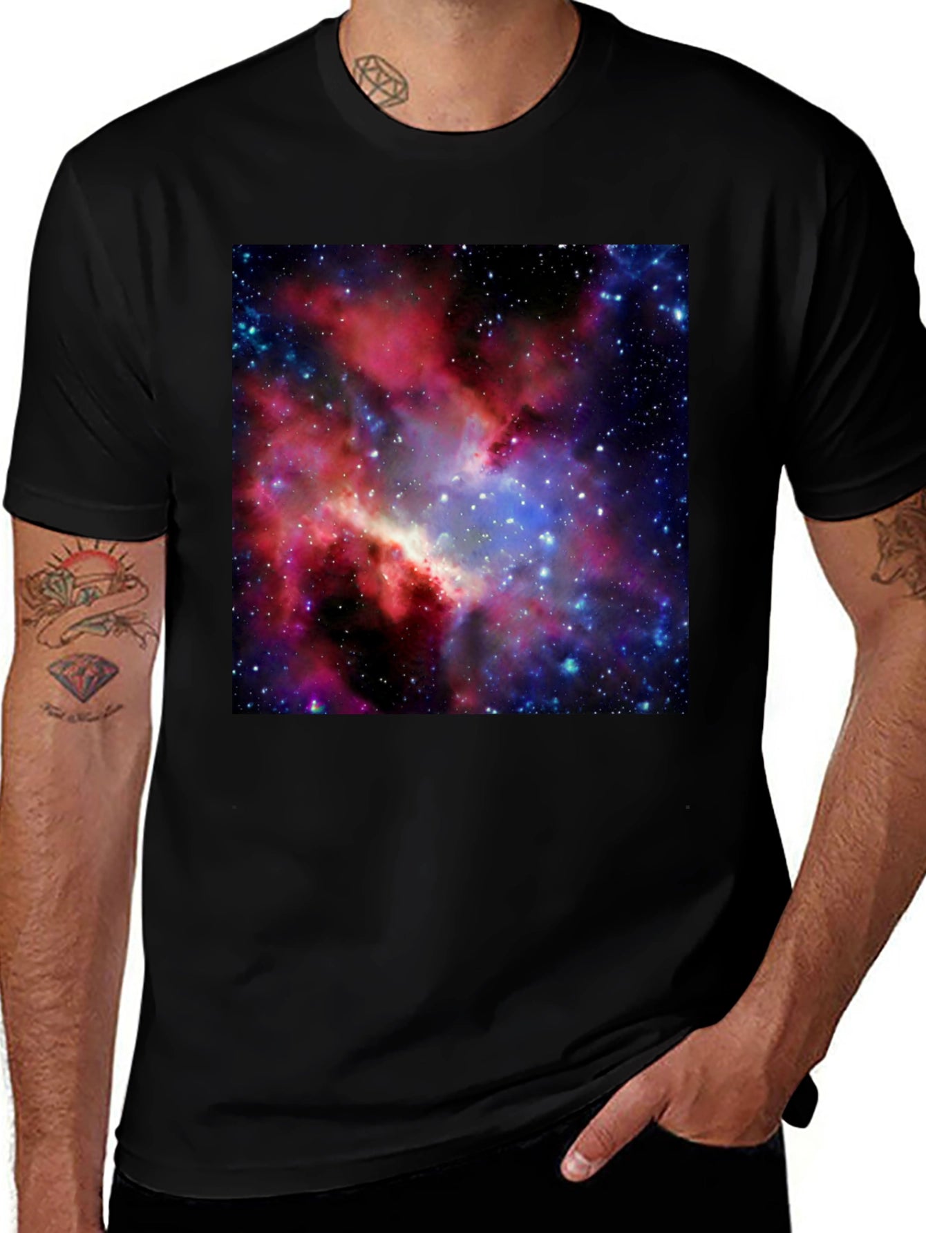 Galaxy Print Black T-Shirt