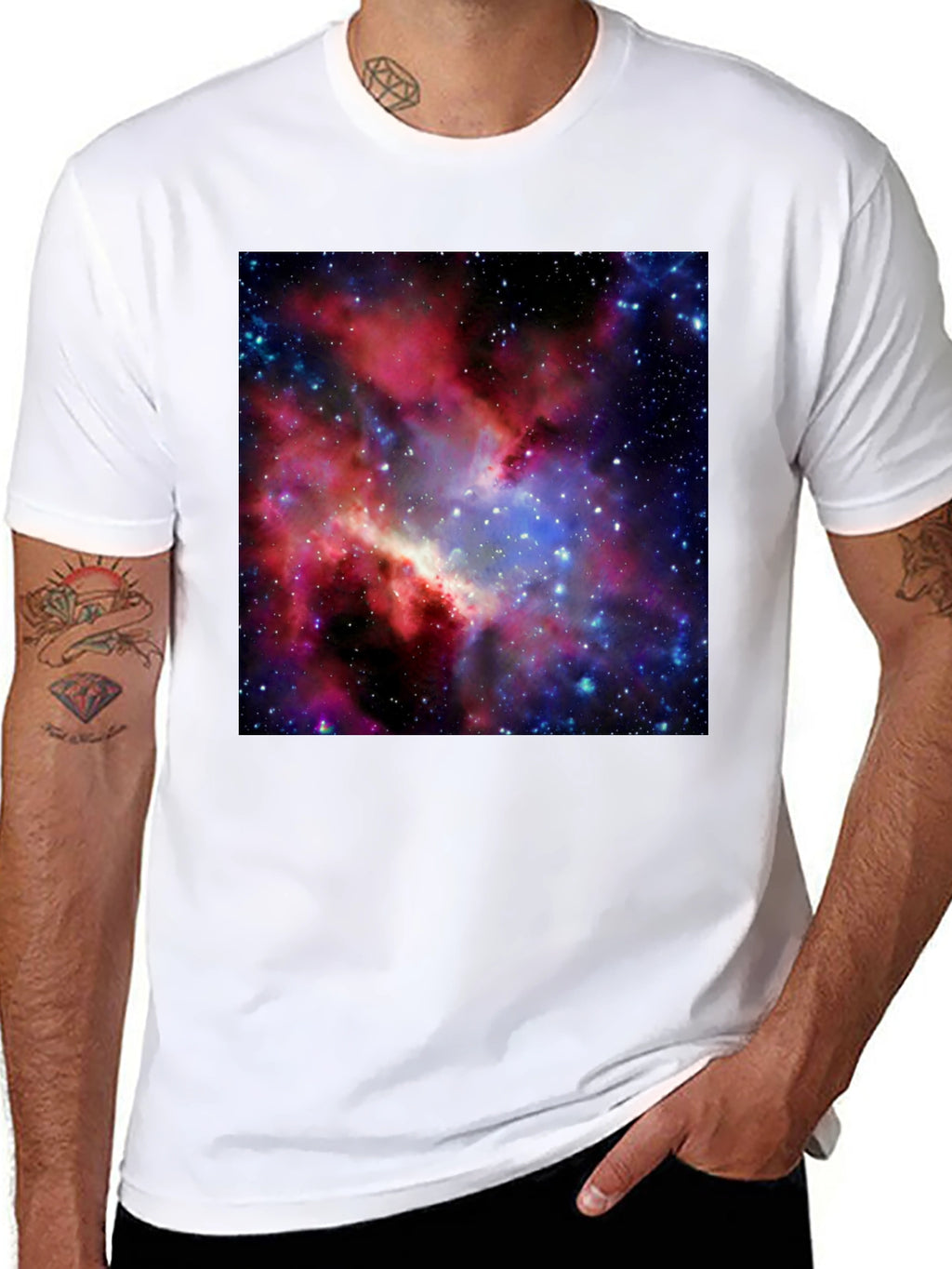 Galaxy Print Black T-Shirt