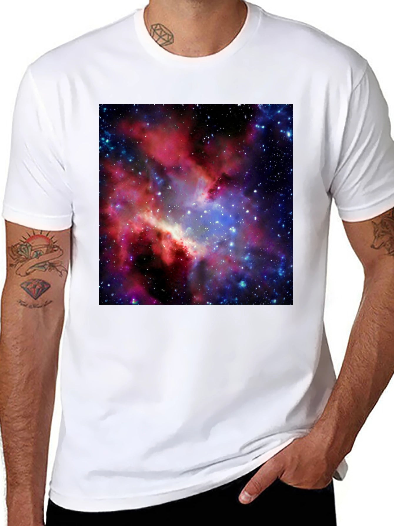 Galaxy Print Black T-Shirt