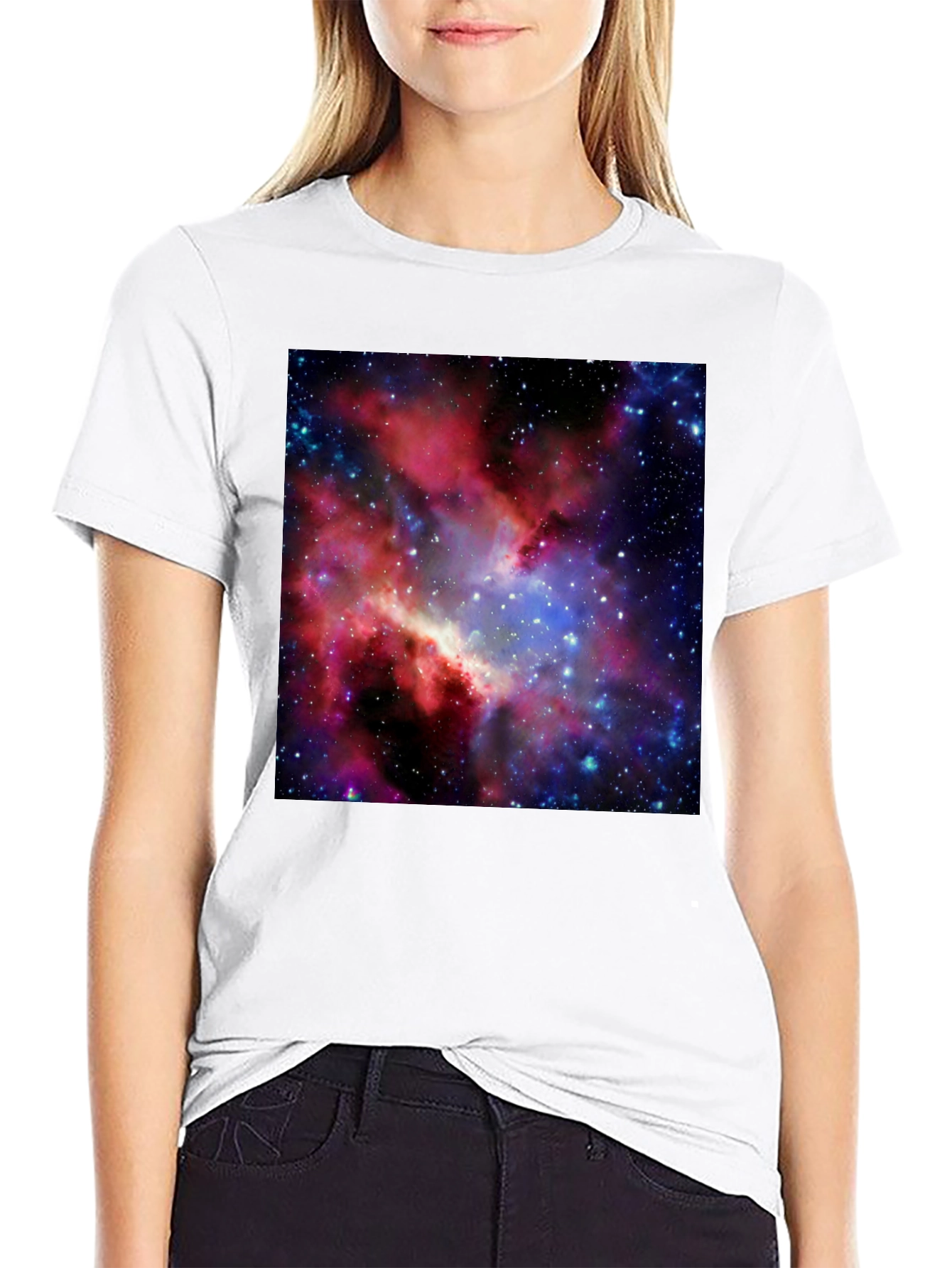 Galaxy Print Black T-Shirt