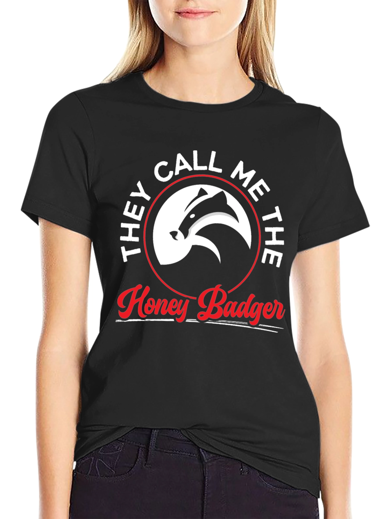 Honey Badger Graphic Tee - Unisex Black Cotton T-Shirt