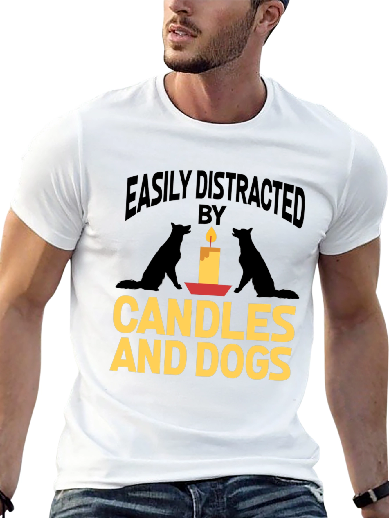 Easily Distracted By Dogs and Candles Graphic Tee