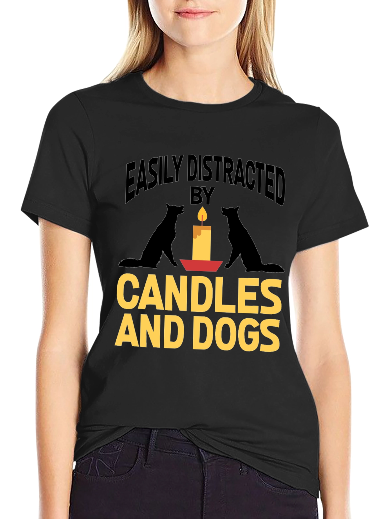 Easily Distracted By Dogs and Candles Graphic Tee