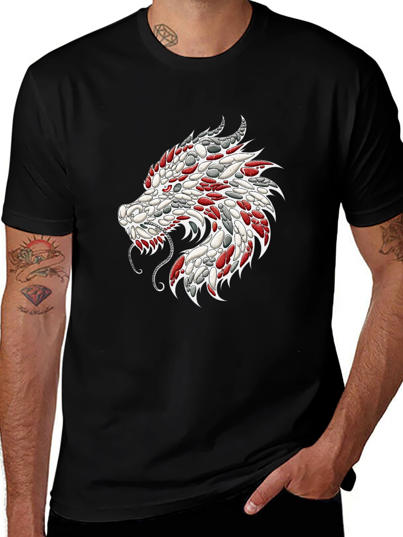 Dragon Head Graphic Tee - Cool Stone Design