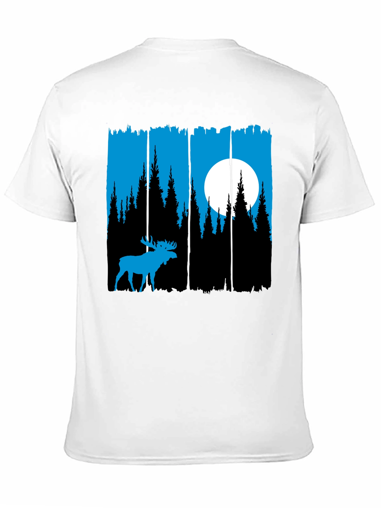 Moose Forest Graphic Tee - Black Unisex Shirt