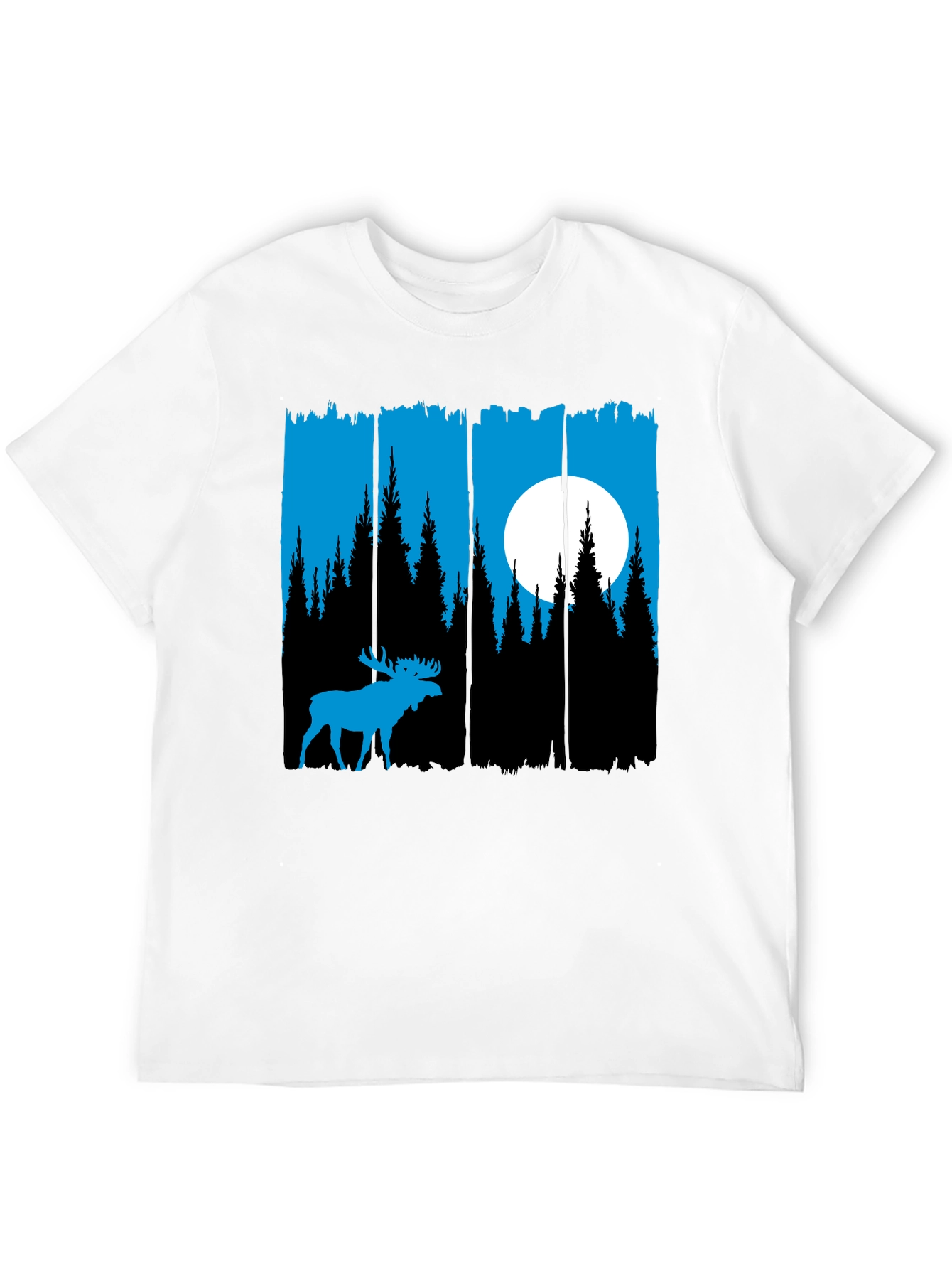 Moose Forest Graphic Tee - Black Unisex Shirt