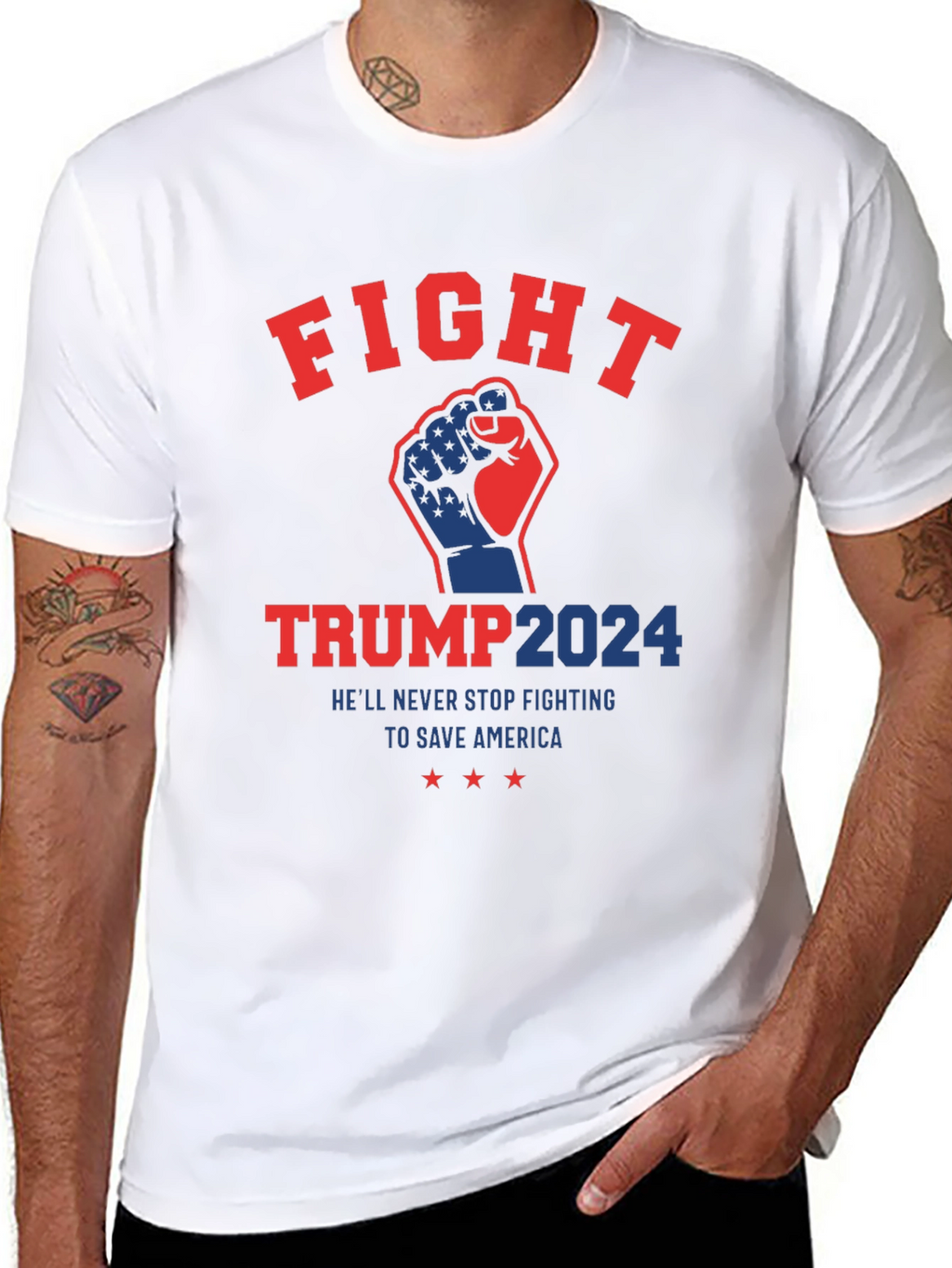 Fight Trump 2024 T-Shirt - Patriotic USA