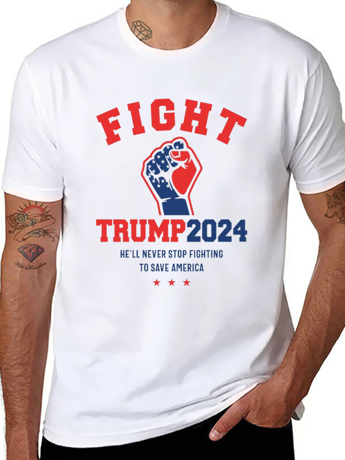 Fight Trump 2024 T-Shirt - Patriotic USA