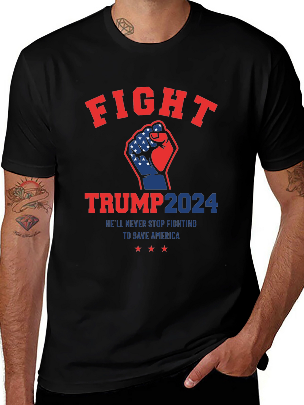 Fight Trump 2024 T-Shirt - Patriotic USA