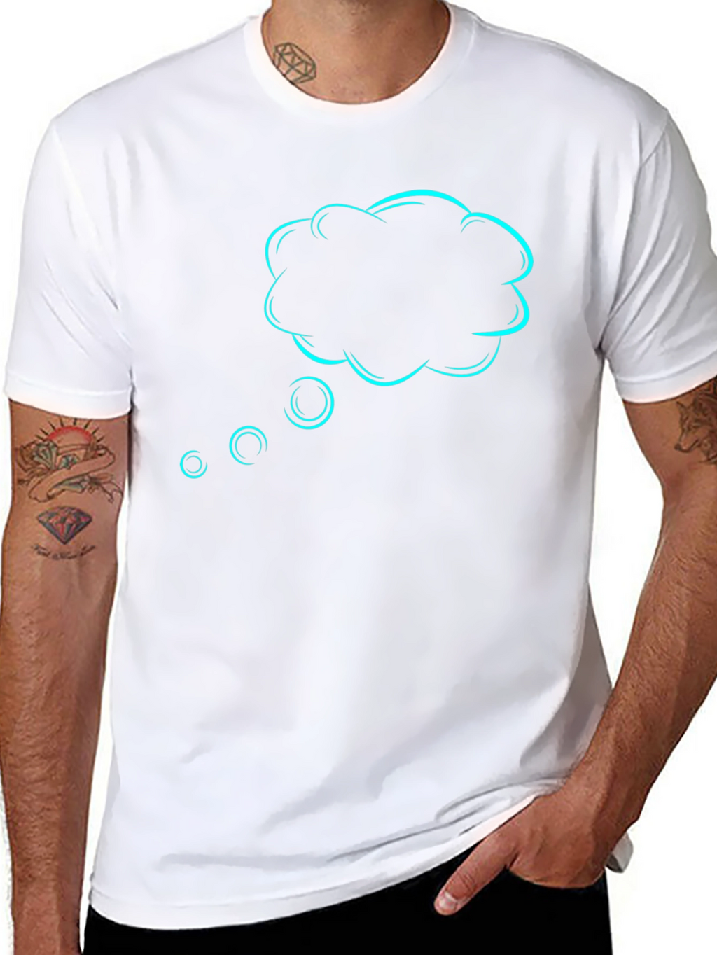 Thinking Cloud Graphic T-Shirt - Cool Design