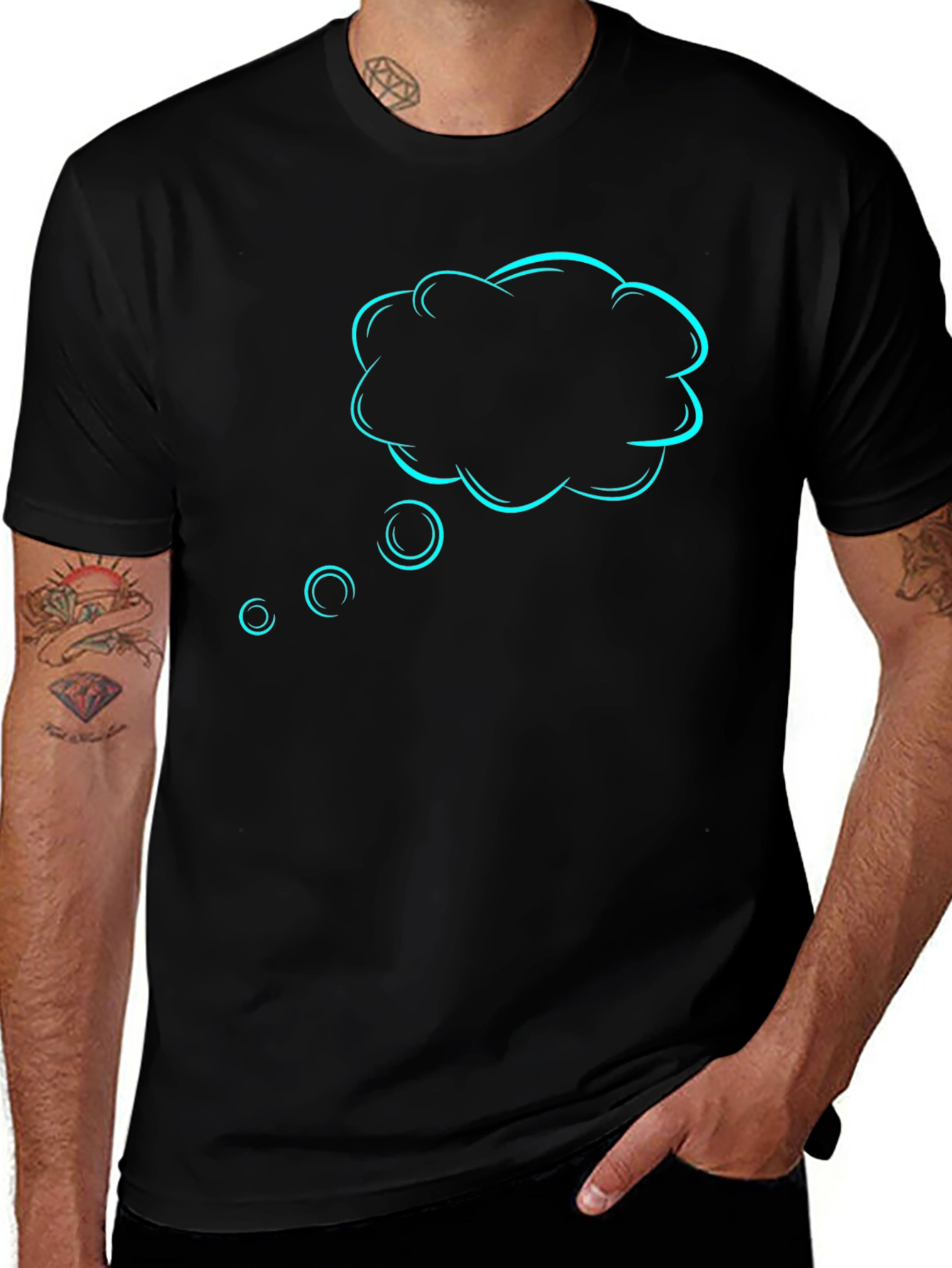Thinking Cloud Graphic T-Shirt - Cool Design
