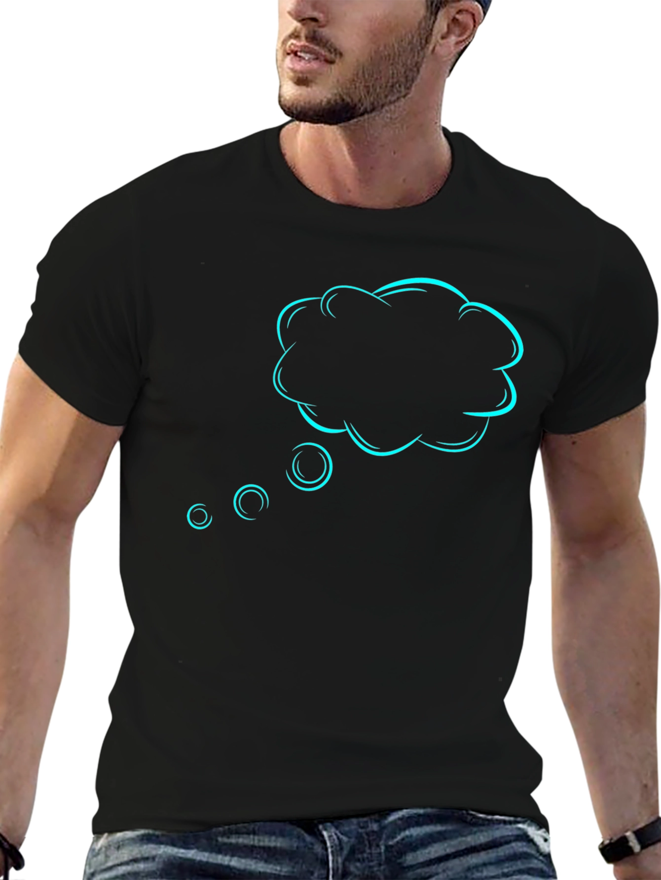 Thinking Cloud Graphic T-Shirt - Cool Design