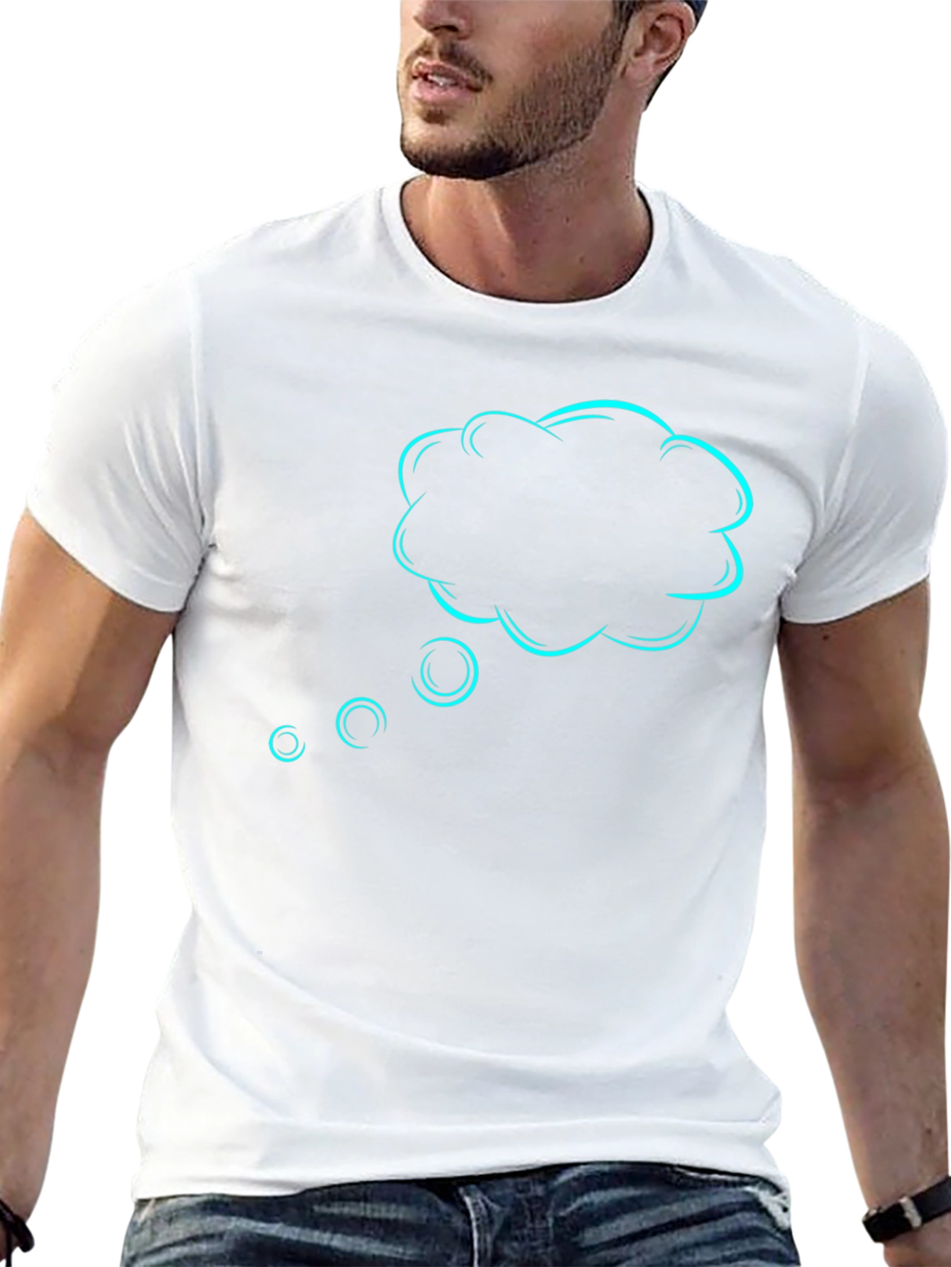 Thinking Cloud Graphic T-Shirt - Cool Design